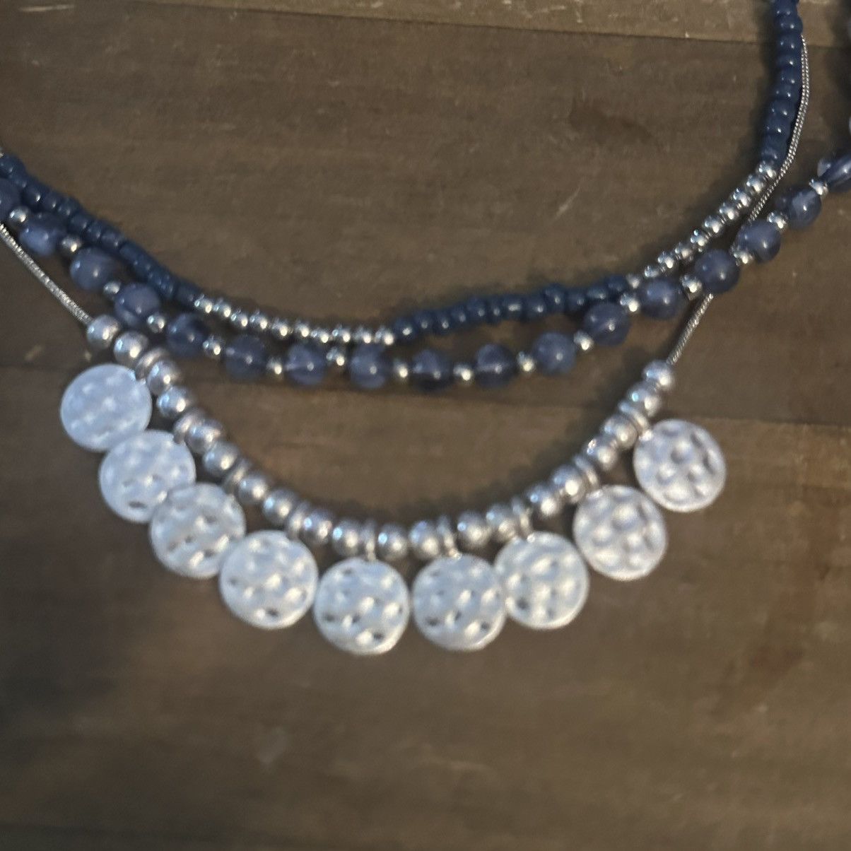 Other NY Collection triple layered blue and silver bead necklace Size ONE SIZE - 5 Thumbnail