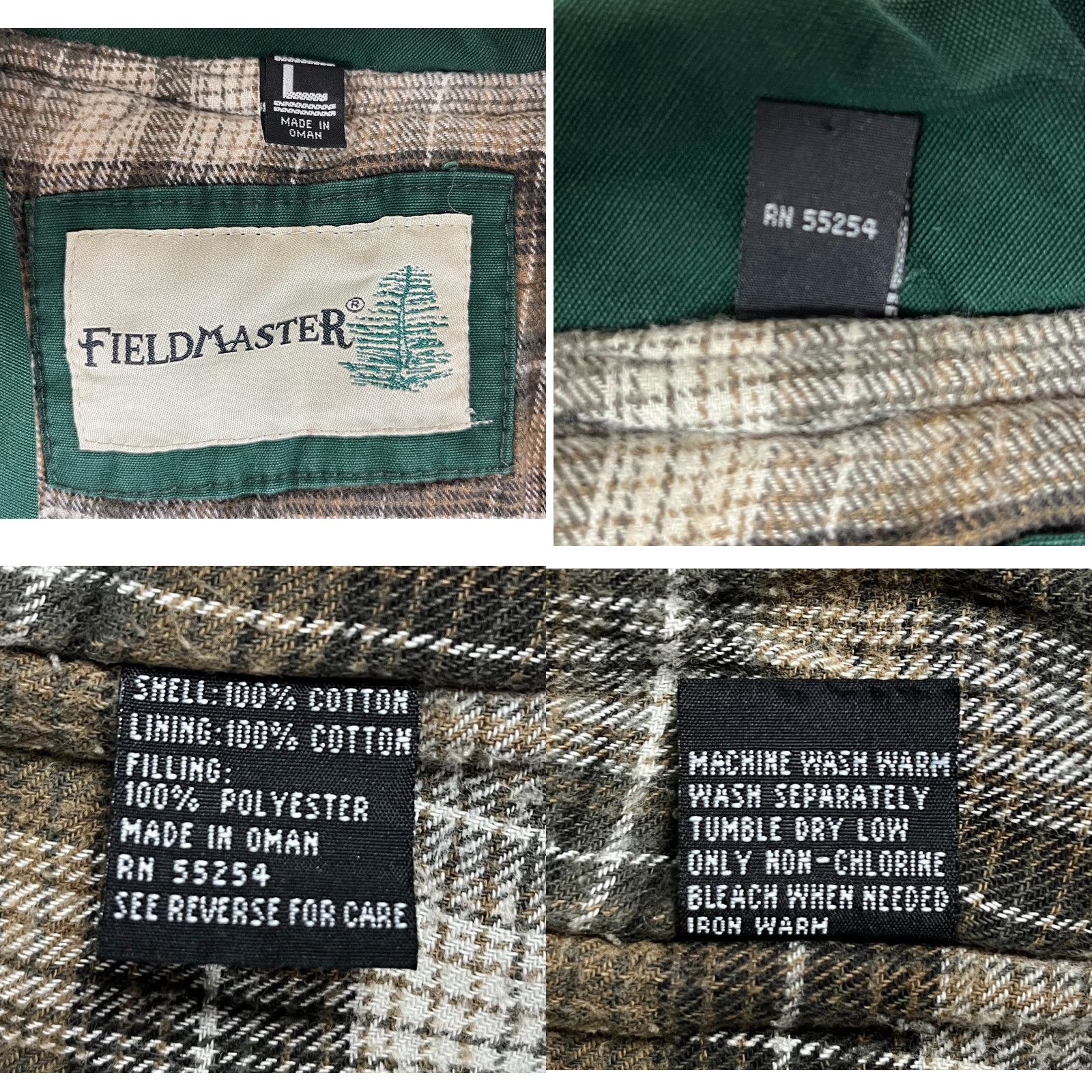 Vintage VINTAGE Fieldmaster Men's Vest Fishing Hunting Flannel Lined Green Cotton Canvas Pockets Zipped Pockets Size L Size US L / EU 52-54 / 3 - 8 Thumbnail
