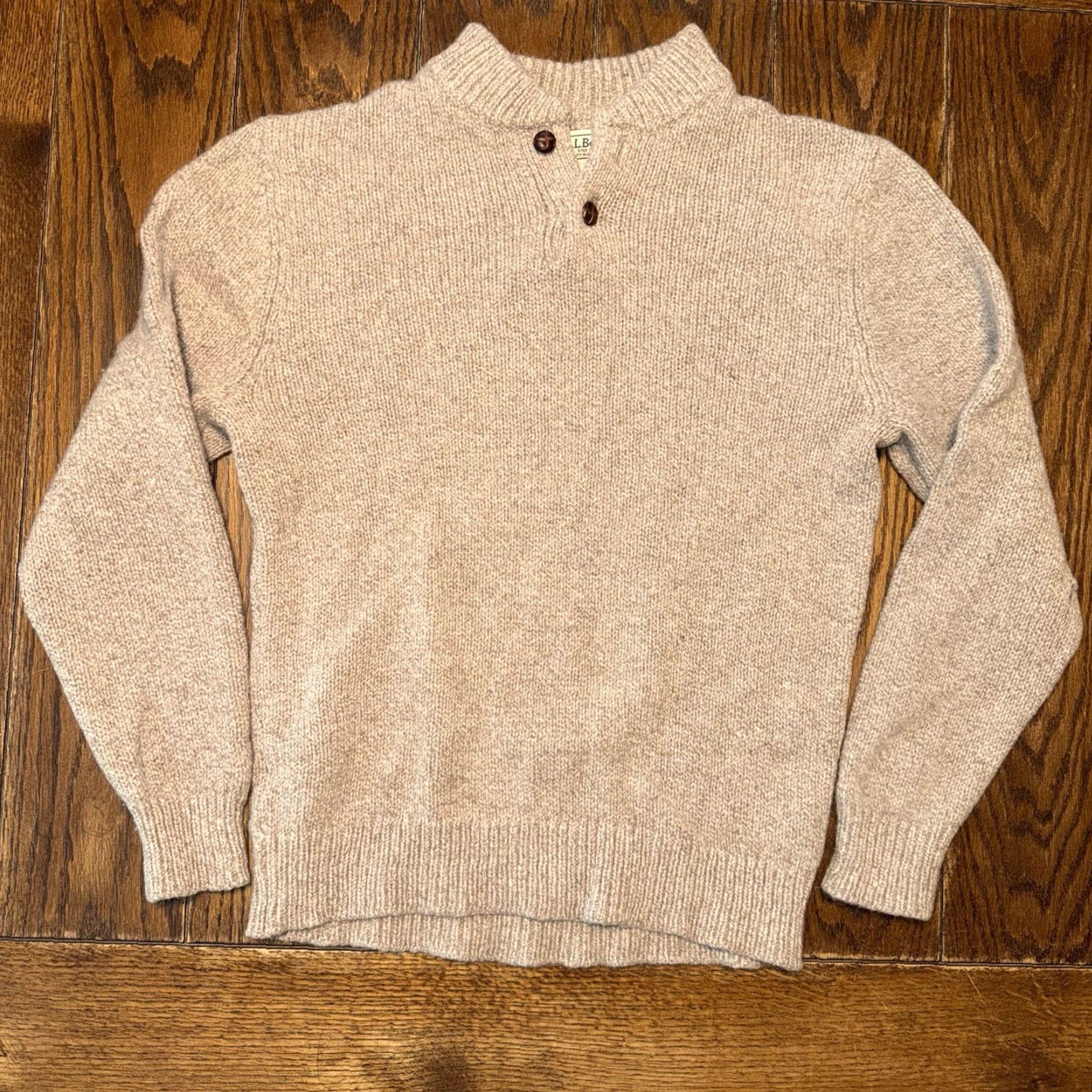 Vintage VINTAGE LL Bean Classic Lambs Wool Henley Sweater Men’s Medium Regular Knit READ (Hole in arm) Size US L / EU 52-54 / 3 - 2 Thumbnail