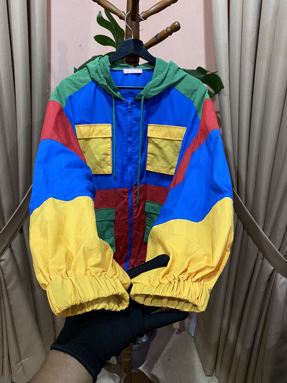 Japanese Brand WEGO Color Block Hooded Jacket - Bold Retro Streetwear Size US L / EU 52-54 / 3 - 6 Thumbnail