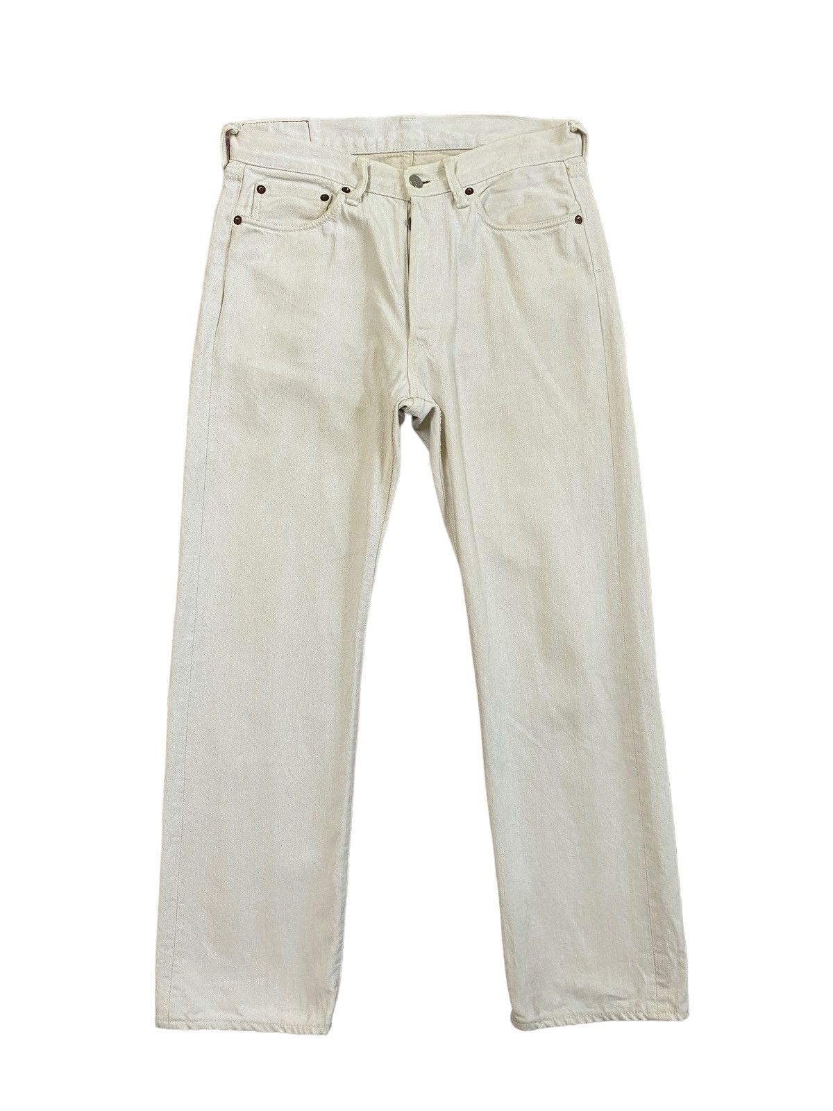 image of 45Rpm White Selvedge Denim Jeans in Blue, Men's (Size 29)