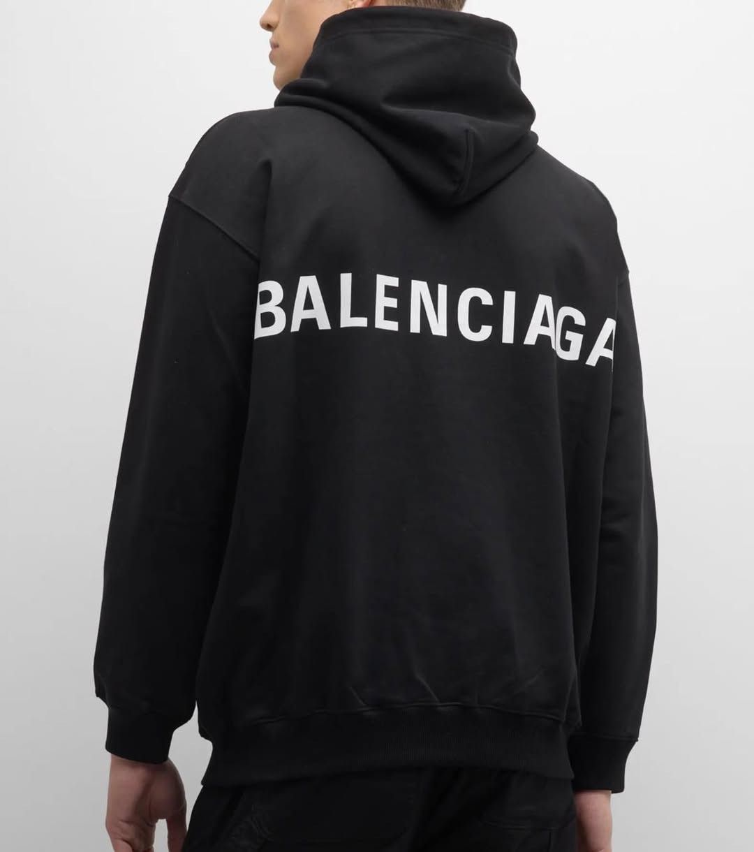 Balenciaga Balenciaga Black/White Classic Back Logo Hoodie Size US M / EU 48-50 / 2 - 4 Thumbnail