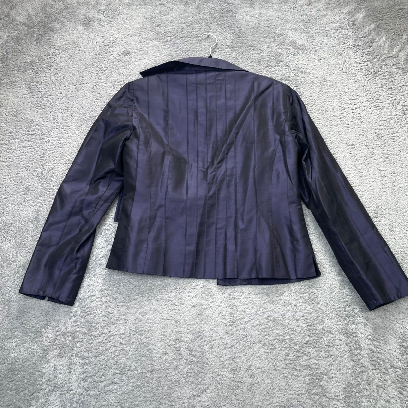 Vintage VTG Worth Top Blouse Shirt Purple Silk Lined 8P Petite Collared Long Sleeve Dry Clean Only Womens Size M / US 6-8 / IT 42-44 - 2 Thumbnail