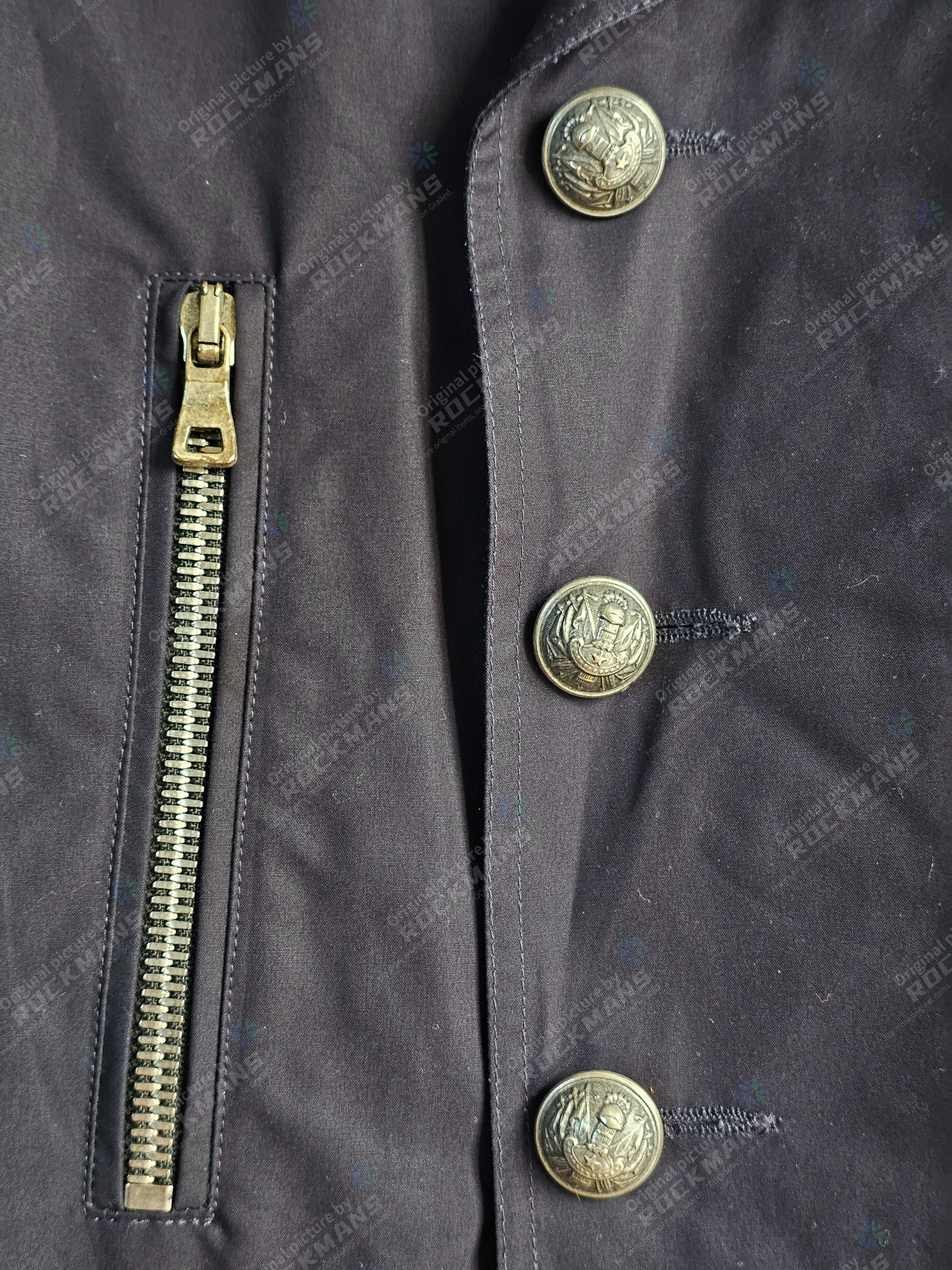 Balmain BALMAIN Men's Dark Blue Biker Blazer Jacket Size 50 Size US L / EU 52-54 / 3 - 2 Thumbnail