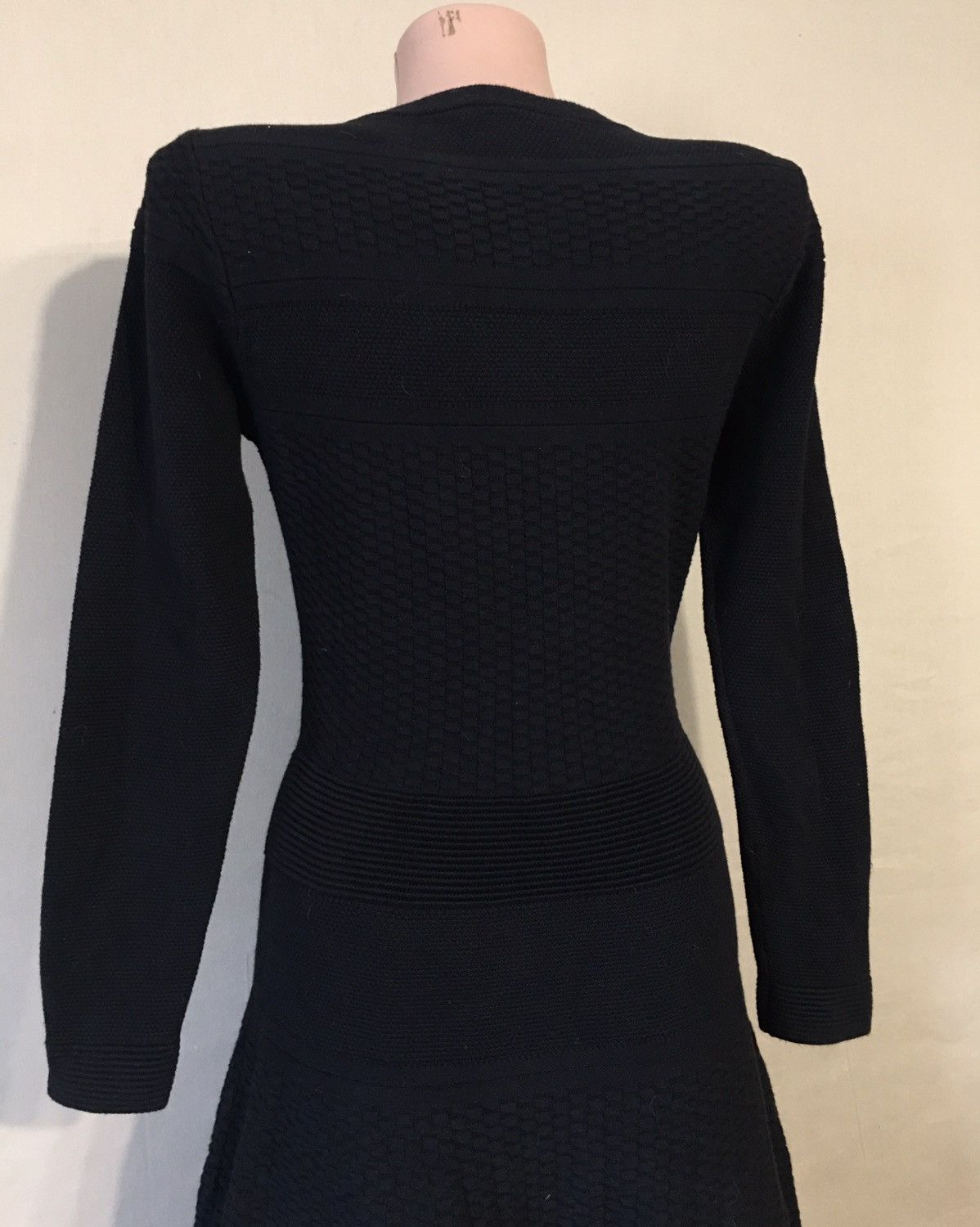 Sandro SANDRO Paris Black Knit Cotton Long Sleeve Dress Size 2 Size M / US 6-8 / IT 42-44 - 7 Thumbnail