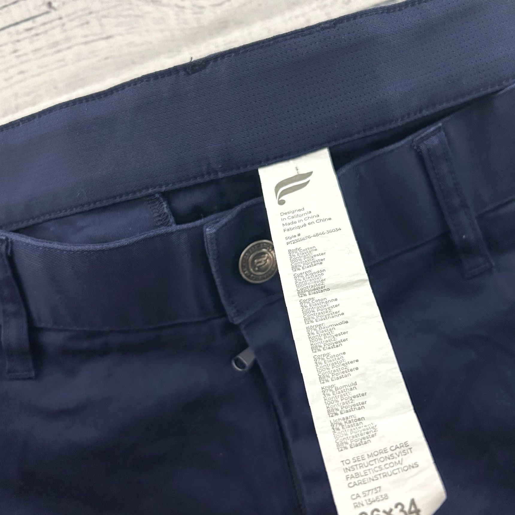 Fabletics Fabletics The Only Slim Fit Pant Men 36x34 Blue Chino Slimming Pants 36 Mens Size US 36 / EU 52 - 2 Thumbnail