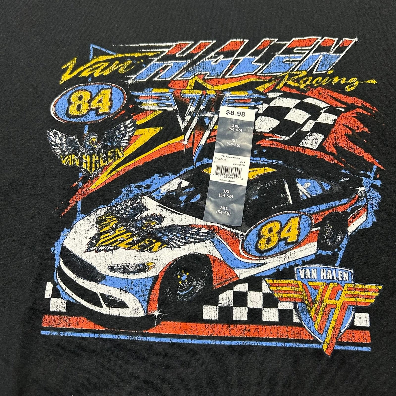 Vintage × Walmart Van Halen 84’ Tour Retro Racing Black T-Shirt Size US XXL / EU 58 / 5 - 2 Thumbnail