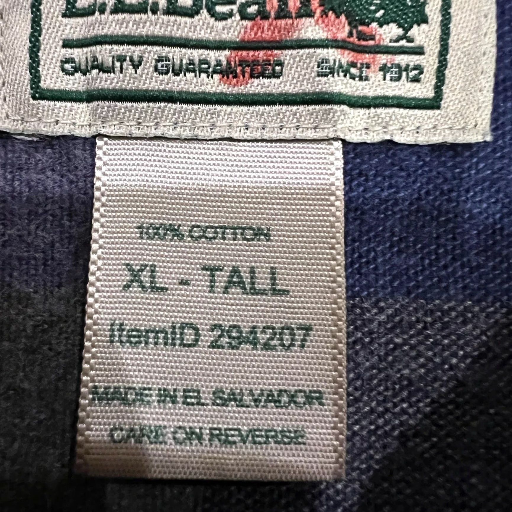 Vintage VINTAGE LL Bean Men's Flannel Shirt Long Sleeve Casual Travel Workwear XLT Blue/Gray Plaid Size US XL / EU 56 / 4 - 3 Thumbnail