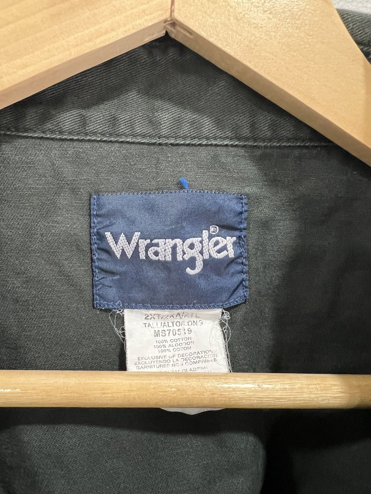 Wrangler Vintage Wrangler Pearl Snap Button Up Shirt olive xxl Size US XXL / EU 58 / 5 - 4 Thumbnail