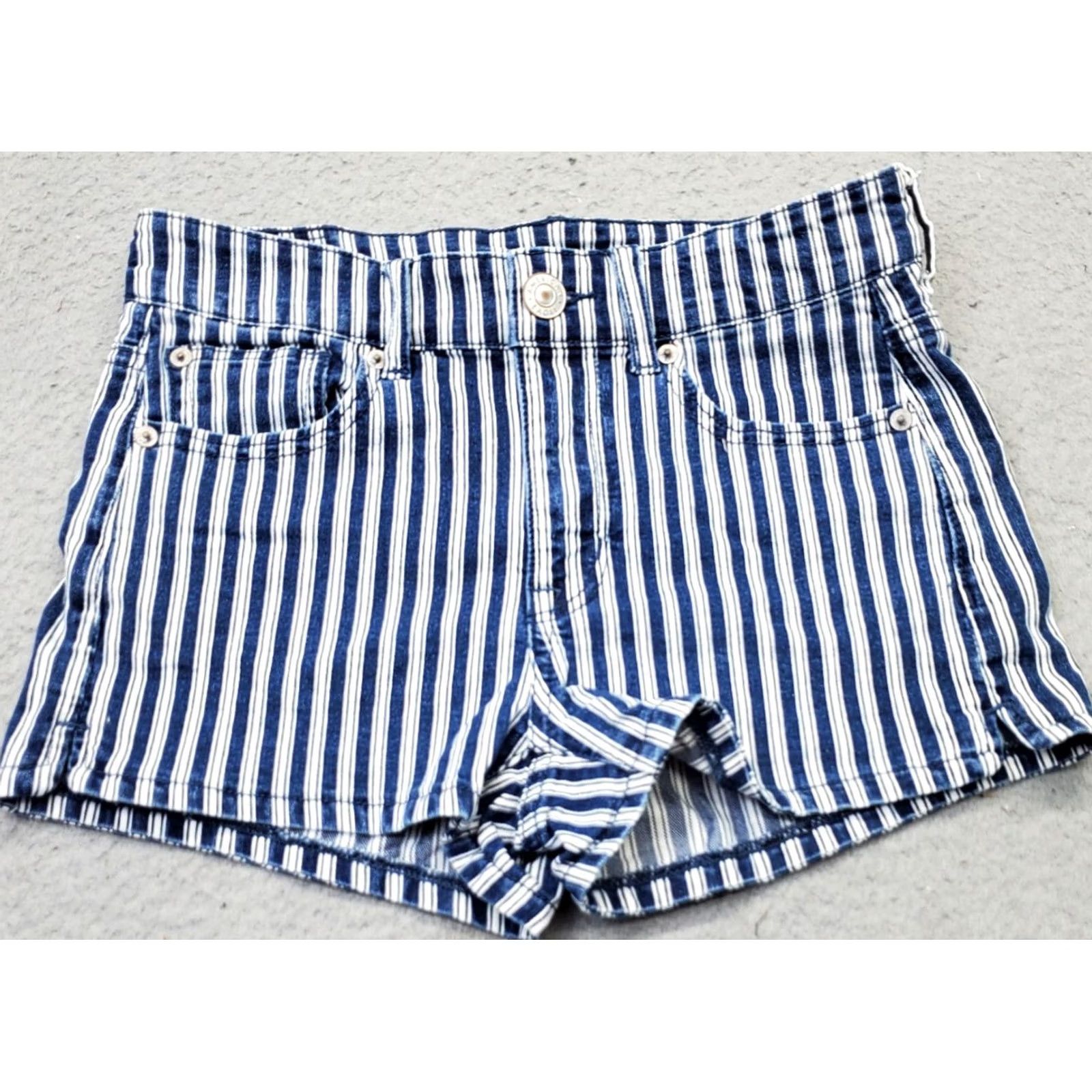 American Eagle Outfitters American Eagle Outfitters Womens Jean Shorts Multi Striped Next Level Stretch - 2 - 27 in Waist - 3.25 in Inseam - Denim - Casual Size 26" / US 2 / IT 38 - 2 Thumbnail