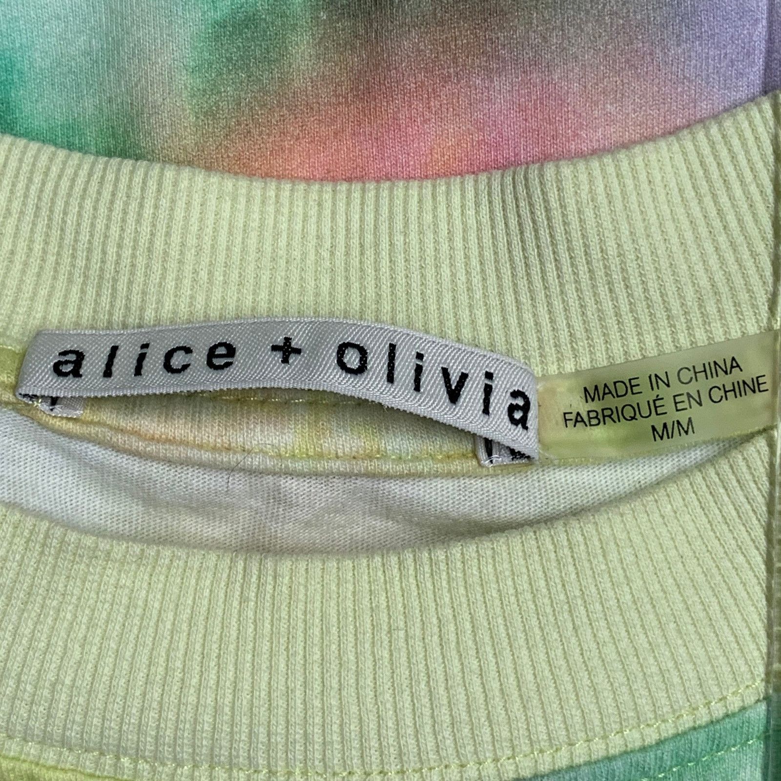Alice + Olivia Multi Color Cotton Tie Dye Oversized Crew Neck T-Shirt Size M / US 6-8 / IT 42-44 - 4 Thumbnail
