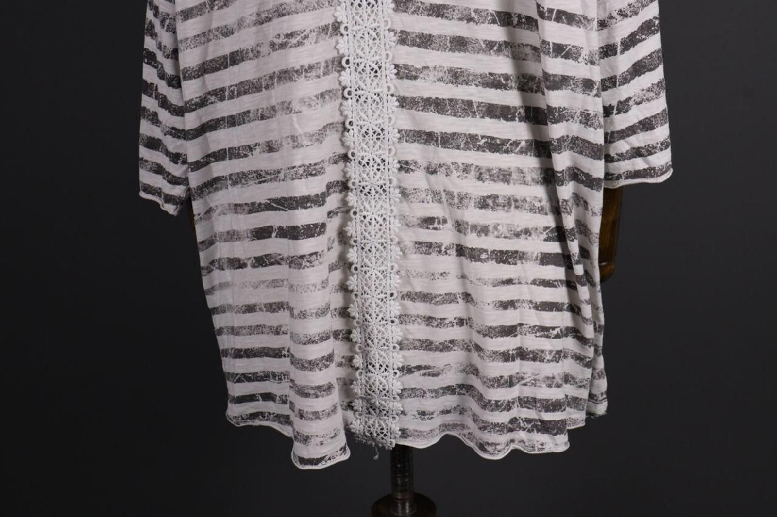 Designer Tredy White Stripe Long Sleeve Lagenlook Tunic Dress Size 46 Size M / US 6-8 / IT 42-44 - 8 Thumbnail