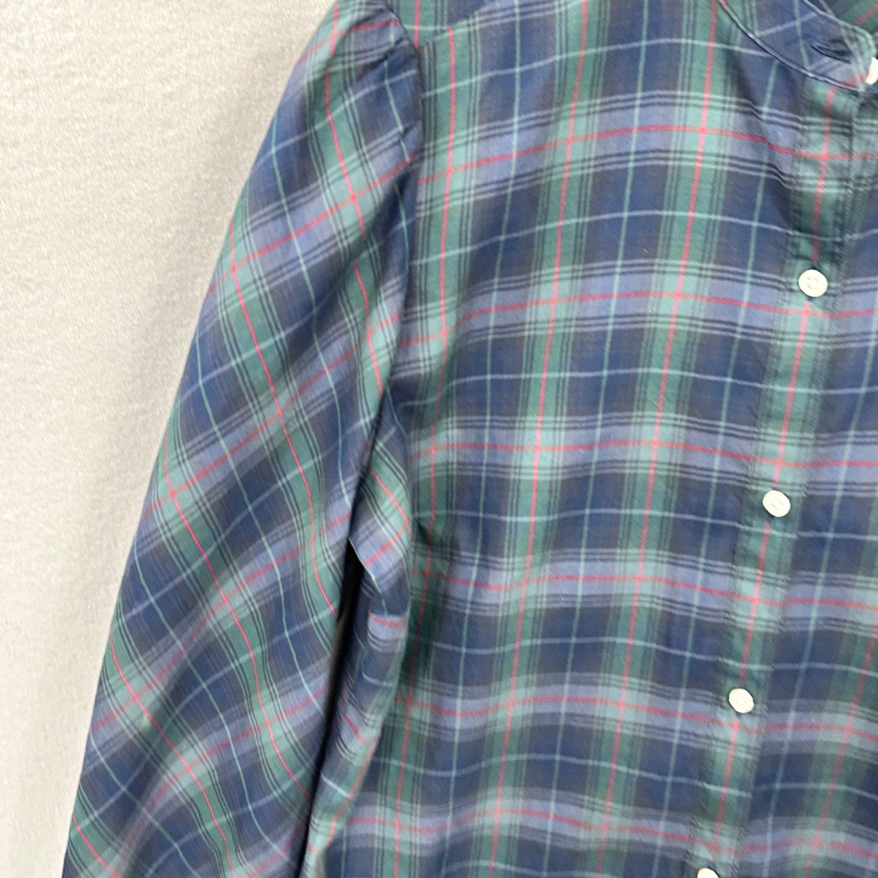 UNTUCKit UNTUCKit Esme Shirt Womens 6 Blue Blackwatch Plaid Button Quiet Luxury For Her Tie? Size M / US 6-8 / IT 42-44 - 4 Thumbnail