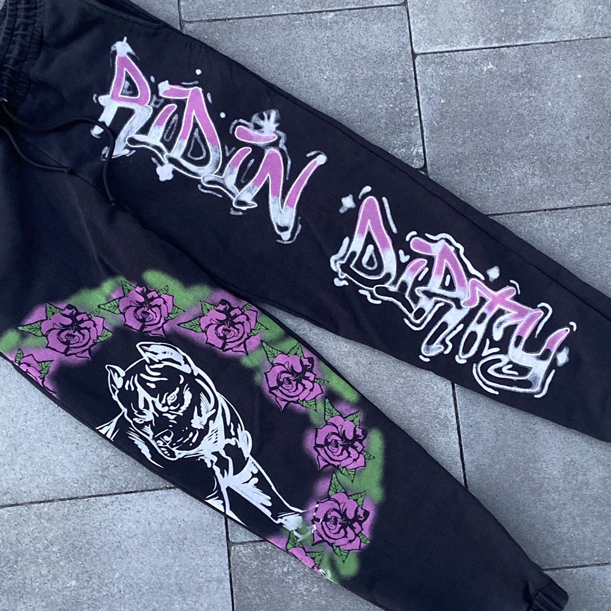 Jaded London × Japanese Brand 📌 Crazy Jaded London Ridin' Dirty Graffiti Sweatpants Size 28" / US 6 / IT 42 - 9 Thumbnail