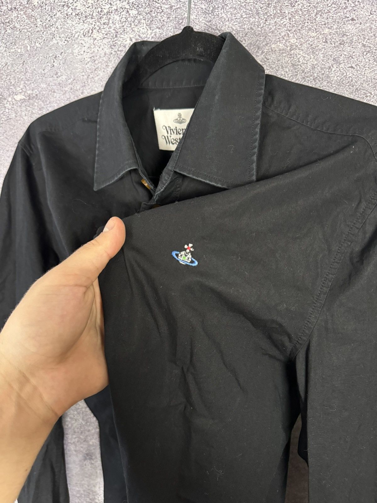 Vivienne Westwood Vivienne Westwood Orb Embroidered Logo Black Shirt Button Up Size US M / EU 48-50 / 2 - 7 Thumbnail