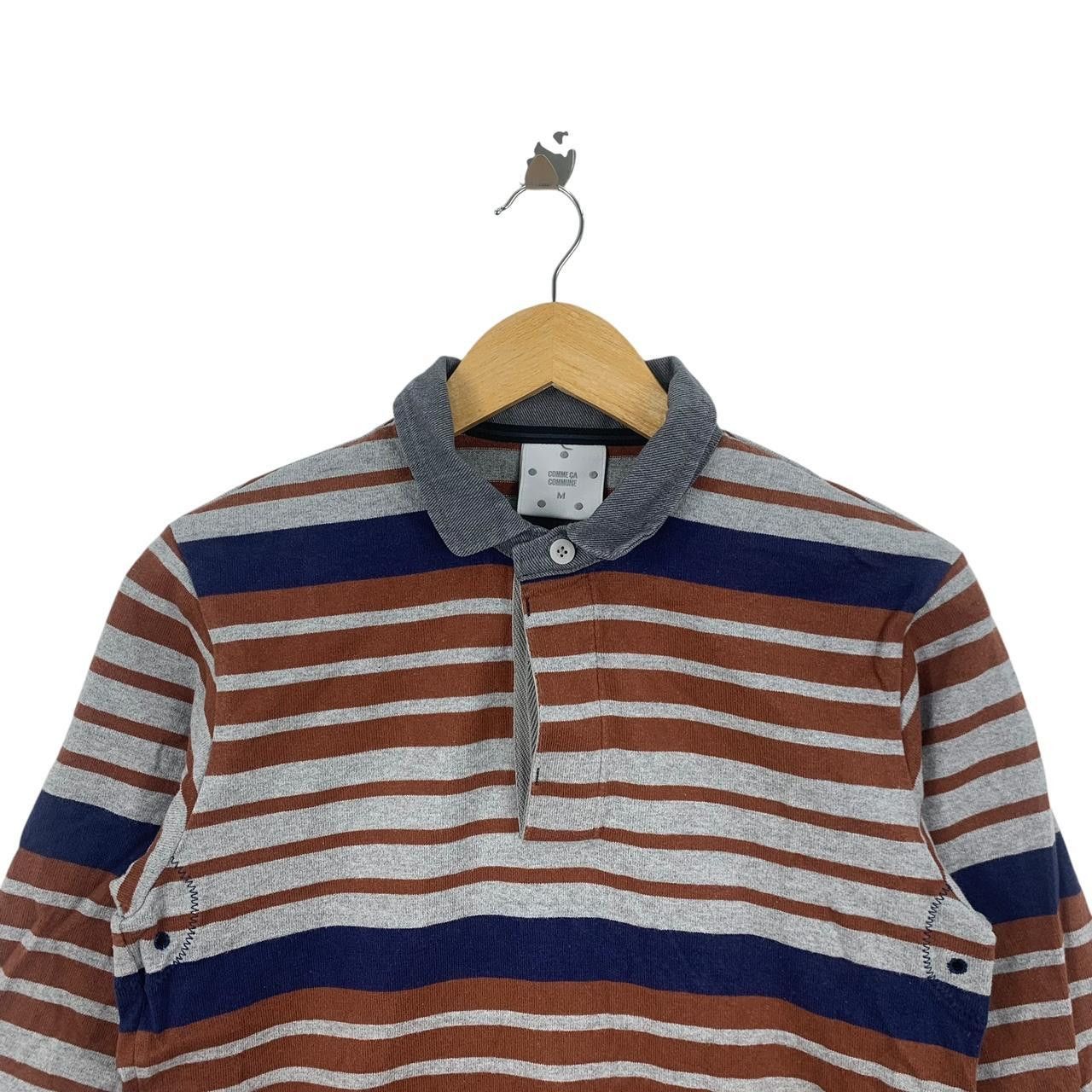 Vintage Vintage COMME CA COMMUNE Japan Striped Polo Tee Shirt Size M / US 6-8 / IT 42-44 - 2 Thumbnail