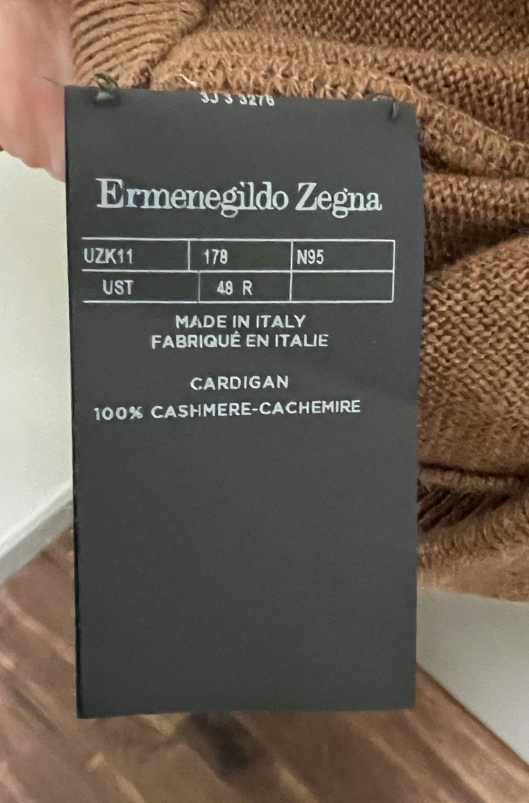 Ermenegildo Zegna Zegna Drawstring Knitted Cashmere Hoodie Foliage Brown Men’s Size US M / EU 48-50 / 2 - 7 Thumbnail