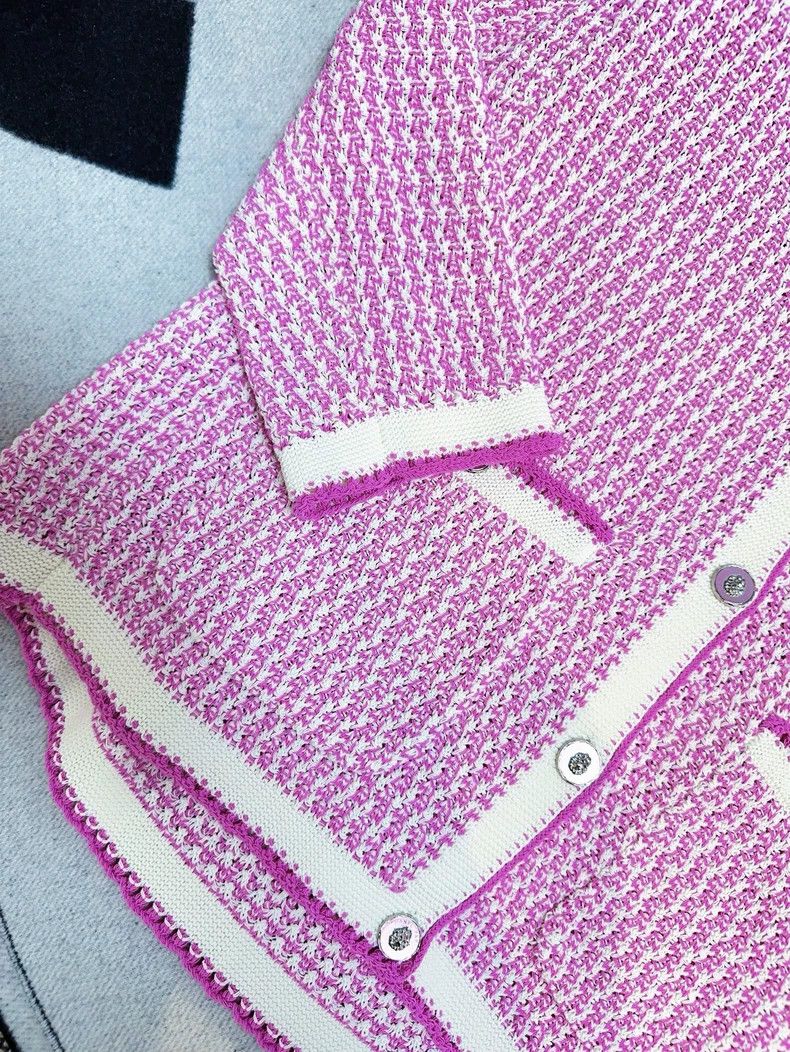 Chanel Chanel 22P pink purple with white fine plaid lion buckle l Size XS / US 0-2 / IT 36-38 - 3 Thumbnail