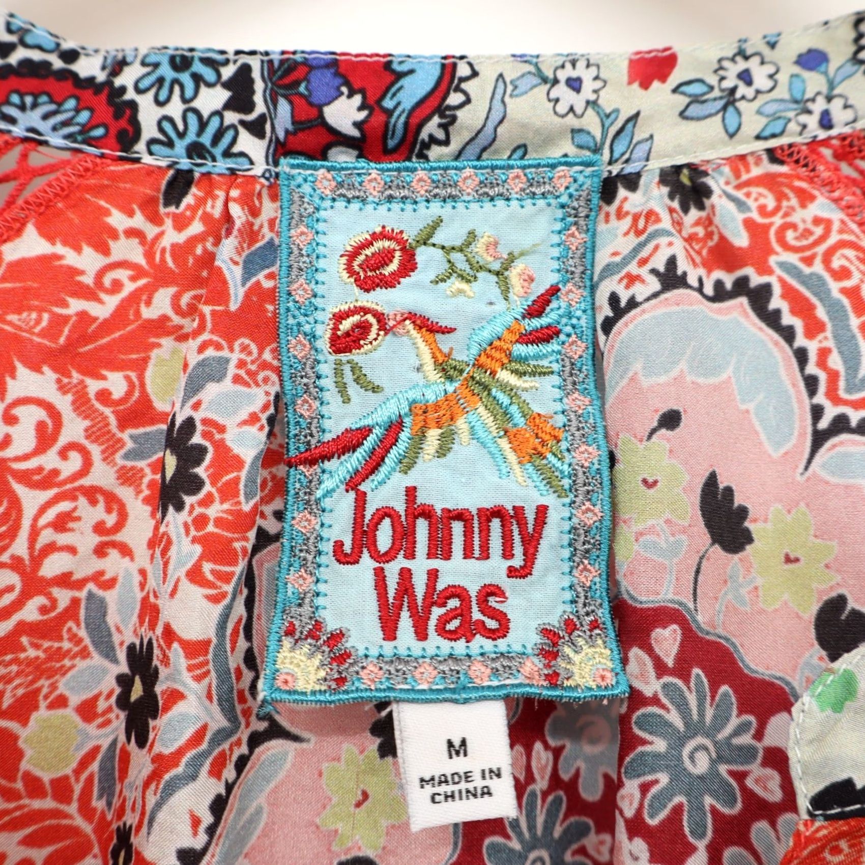Johnny Was Johnny Was Blouse Shirt Tunic Bohemian Floral Silk Silk Multicolor Long Sleeve V-Neck Button Up Size M Womens Size M / US 6-8 / IT 42-44 - 3 Thumbnail