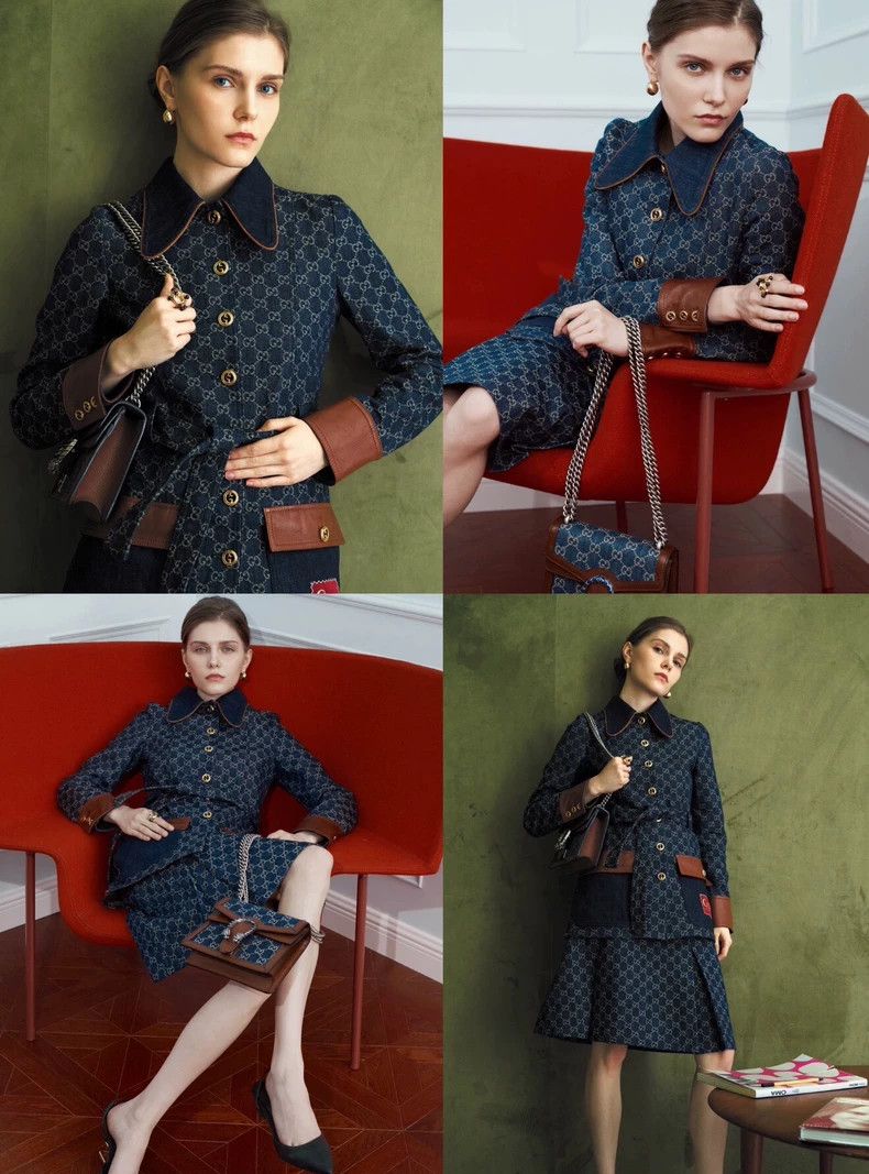 Gucci Gucci Dark blue logo jacquad full print cotton lapel singl Size XS / US 0-2 / IT 36-38 - 8 Thumbnail