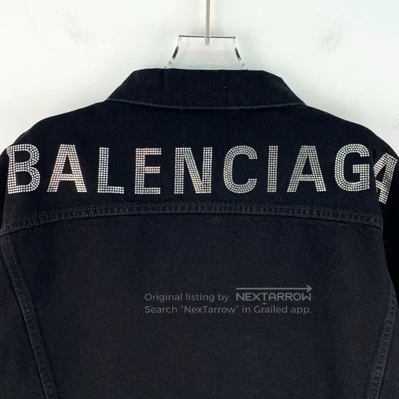 Balenciaga Balenciaga Black Logo Letter Diamond Studded Cotton Collar Size XS / US 0-2 / IT 36-38 - 5 Thumbnail
