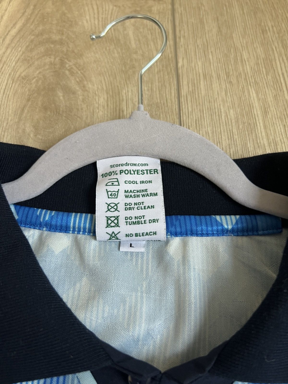Vintage Vintage 90s England Score Draw Blue Jersey Size US L / EU 52-54 / 3 - 4 Thumbnail