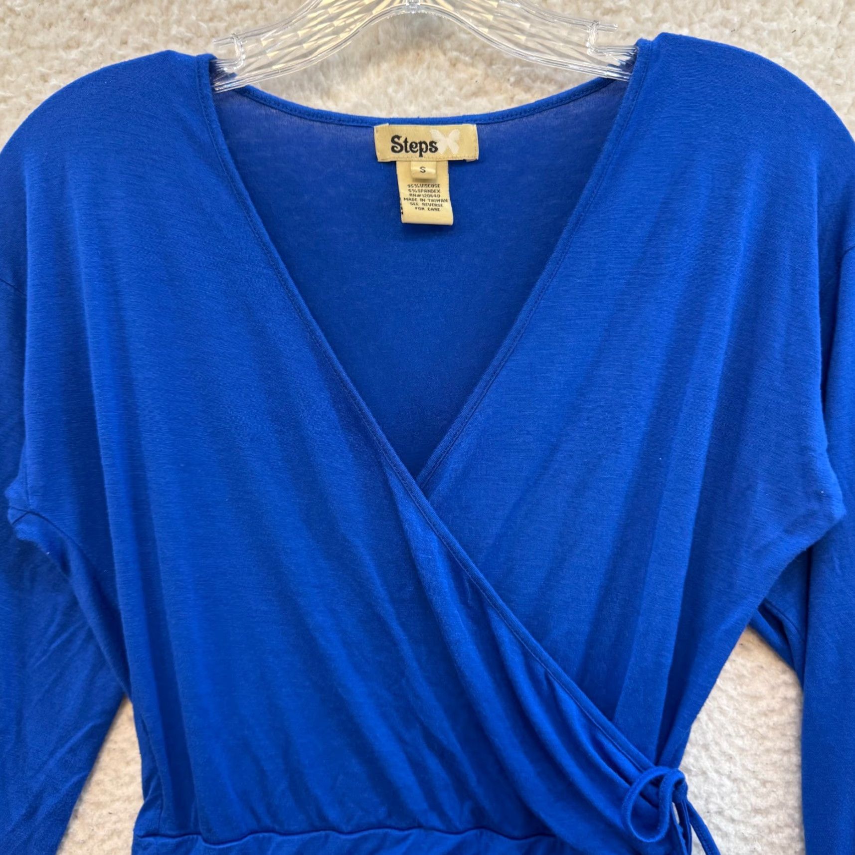 Vintage VINTAGE Steps Y2K Boho Bohemian Wrap Top Blouse Royal Blue Flare Sleeve Shirt M Adults Womens Blue Modern Boho 2000s Size M / US 6-8 / IT 42-44 - 3 Thumbnail