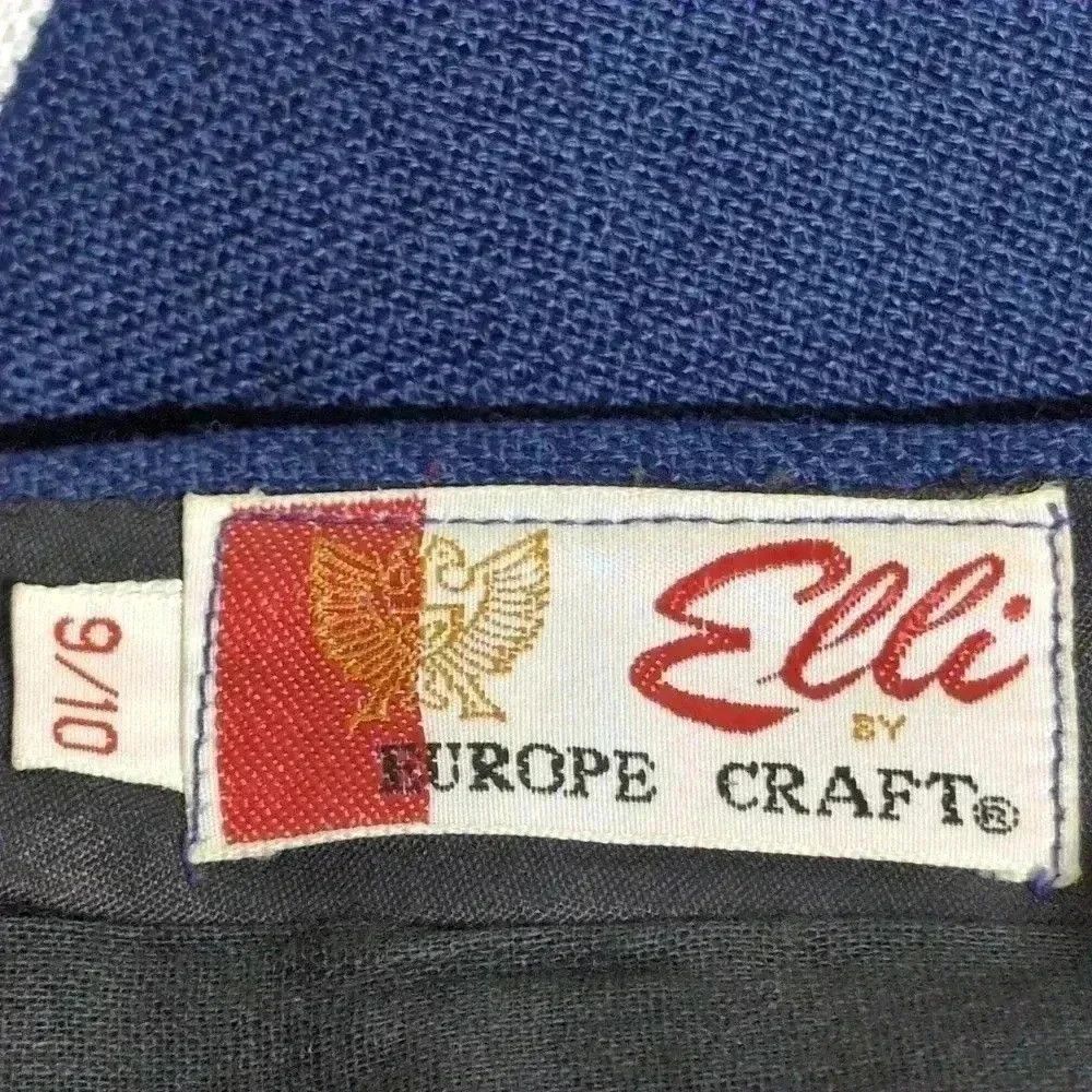 Vintage 1970s Elli by Europe Craft Women's Woven Pants Blue w White Size 32" / US 10 / IT 46 - 2 Thumbnail