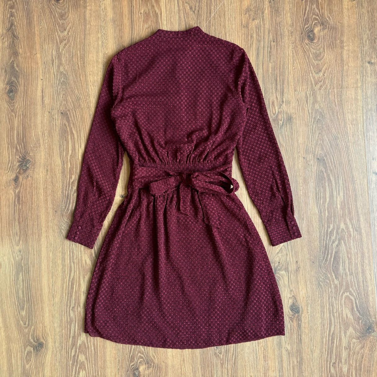 Sezane Sézane Mid-Length Dress Polyester Burgundy Women’s FR 36 Size XS / US 0-2 / IT 36-38 - 4 Thumbnail