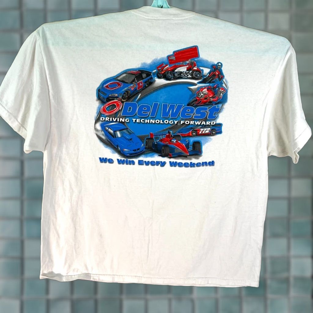Delta Vintage Delta Racing T-Shirt Men’s 2XL White Cotton Short Sleeve All Seasons Graphic Print Size US XXL / EU 58 / 5 - 1 Thumbnail