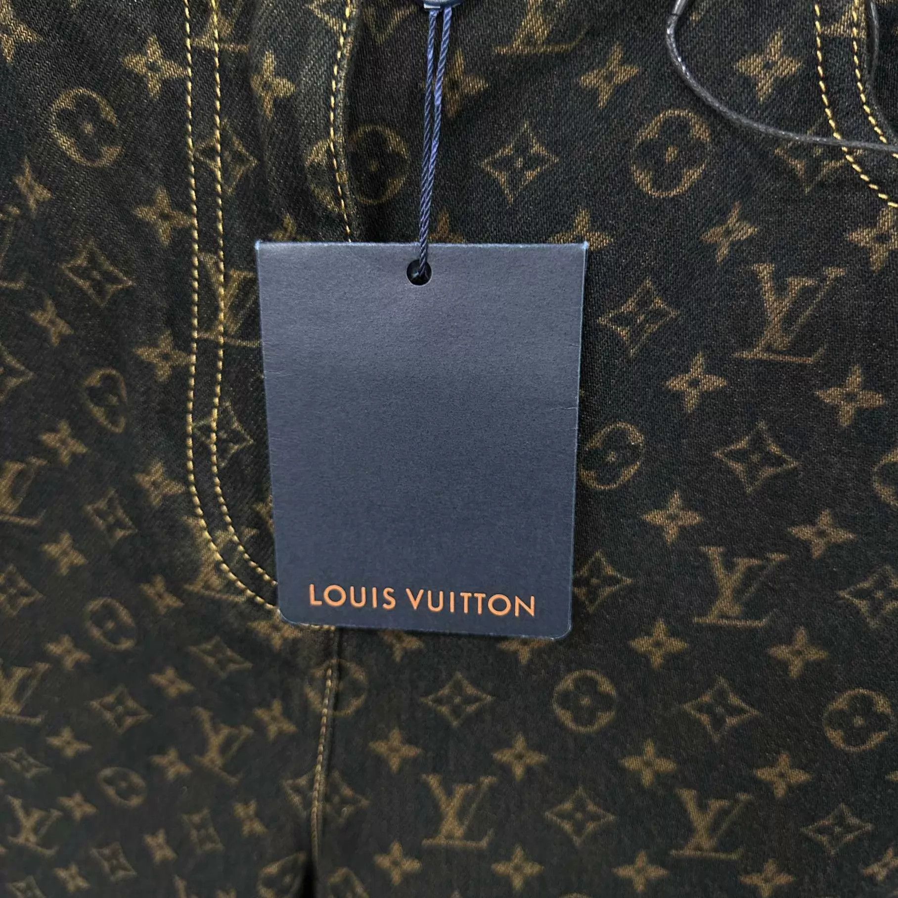 Louis Vuitton LV 25ss Black Gold Monogram Jeans 38 Size 27" / US 4 / IT 40 - 4 Thumbnail
