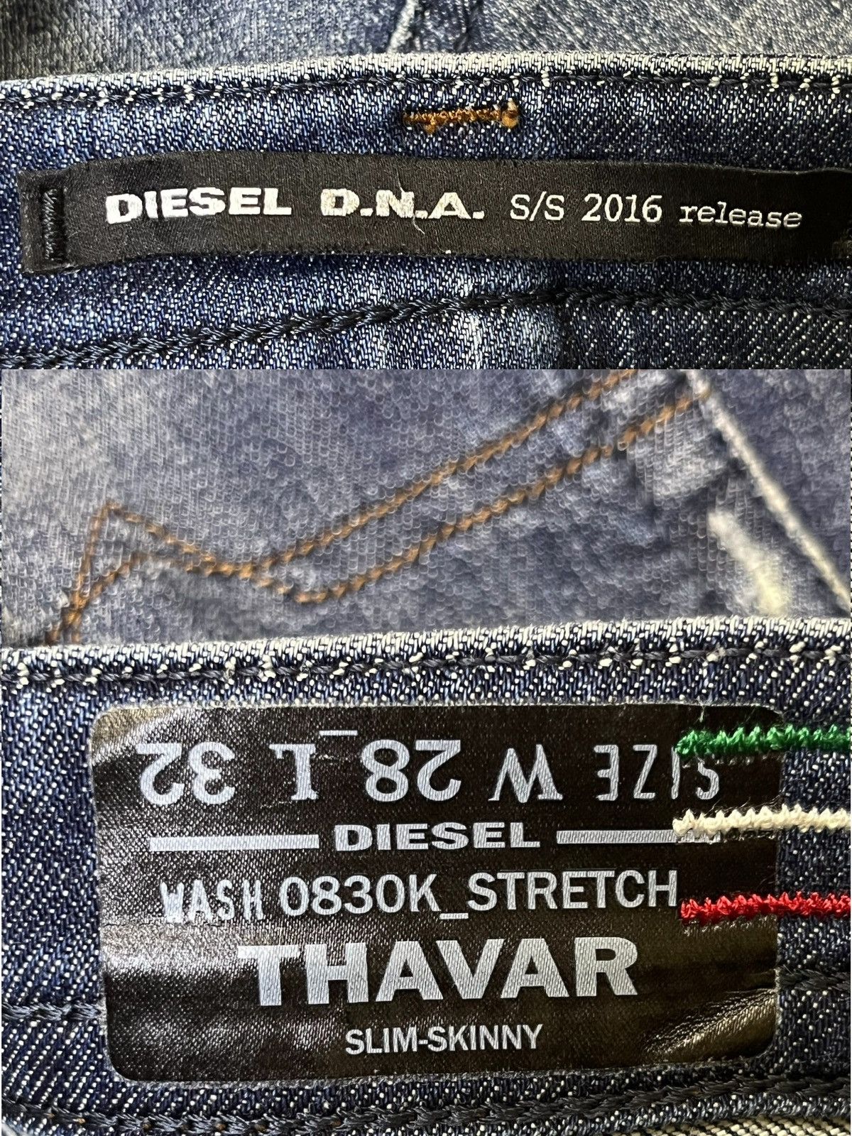 Diesel SICK🔥DIESEL SLIM SKINNY S/S 2016 DISTRESSED STYLE JEANS Size US 31 - 21 Thumbnail
