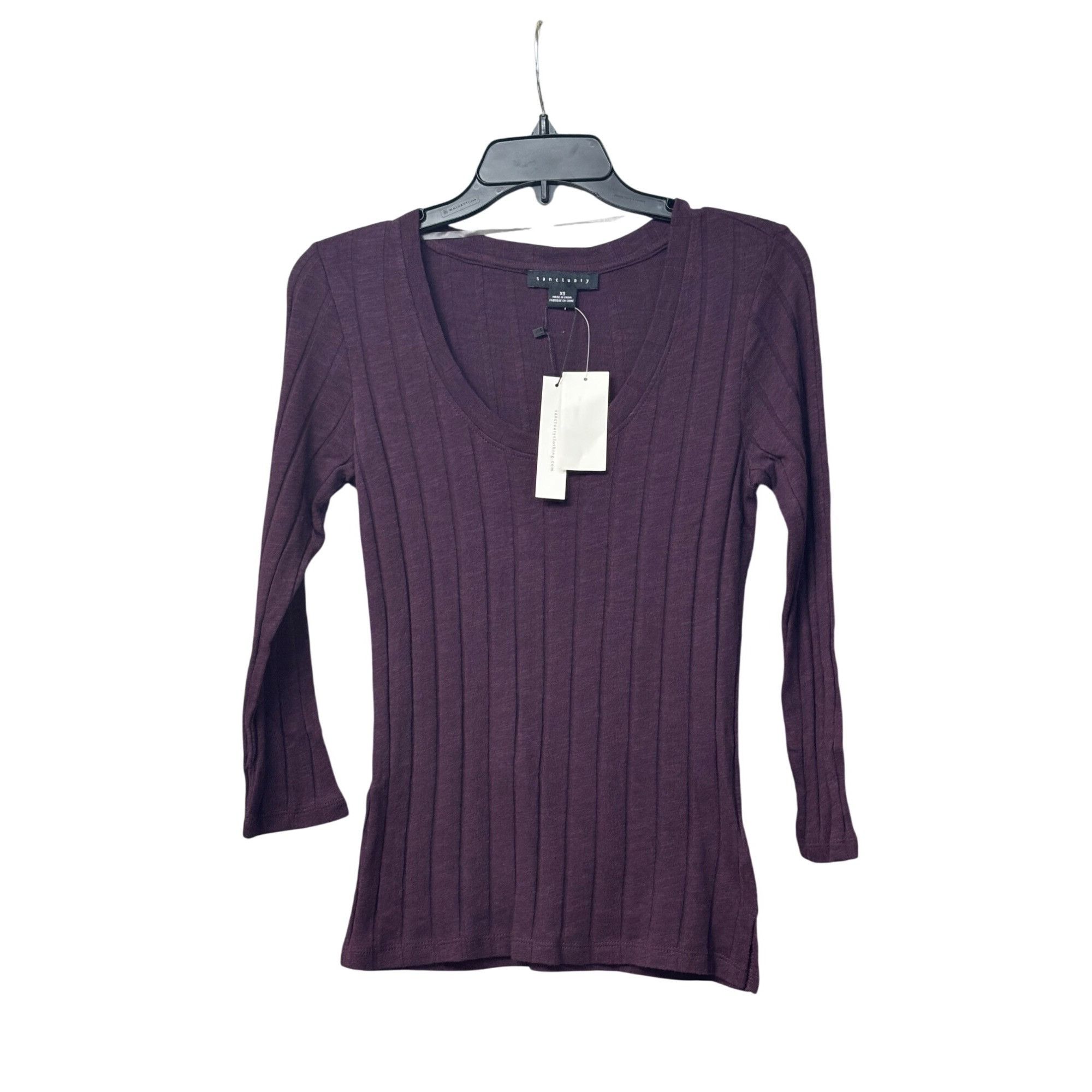 Sanctuary Sanctuary Ruby Scoop Ribbed 3/4 Sleeve Top, Amethyst, L Size L / US 10 / IT 46 - 2 Thumbnail