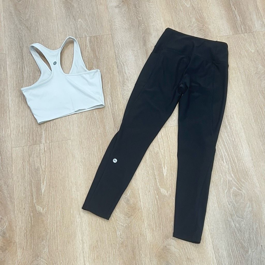 Goretex X by Gottex White Racerback Sports Bra & Black Leggings Work Size 25" / US 0 / IT 36 - 2 Thumbnail