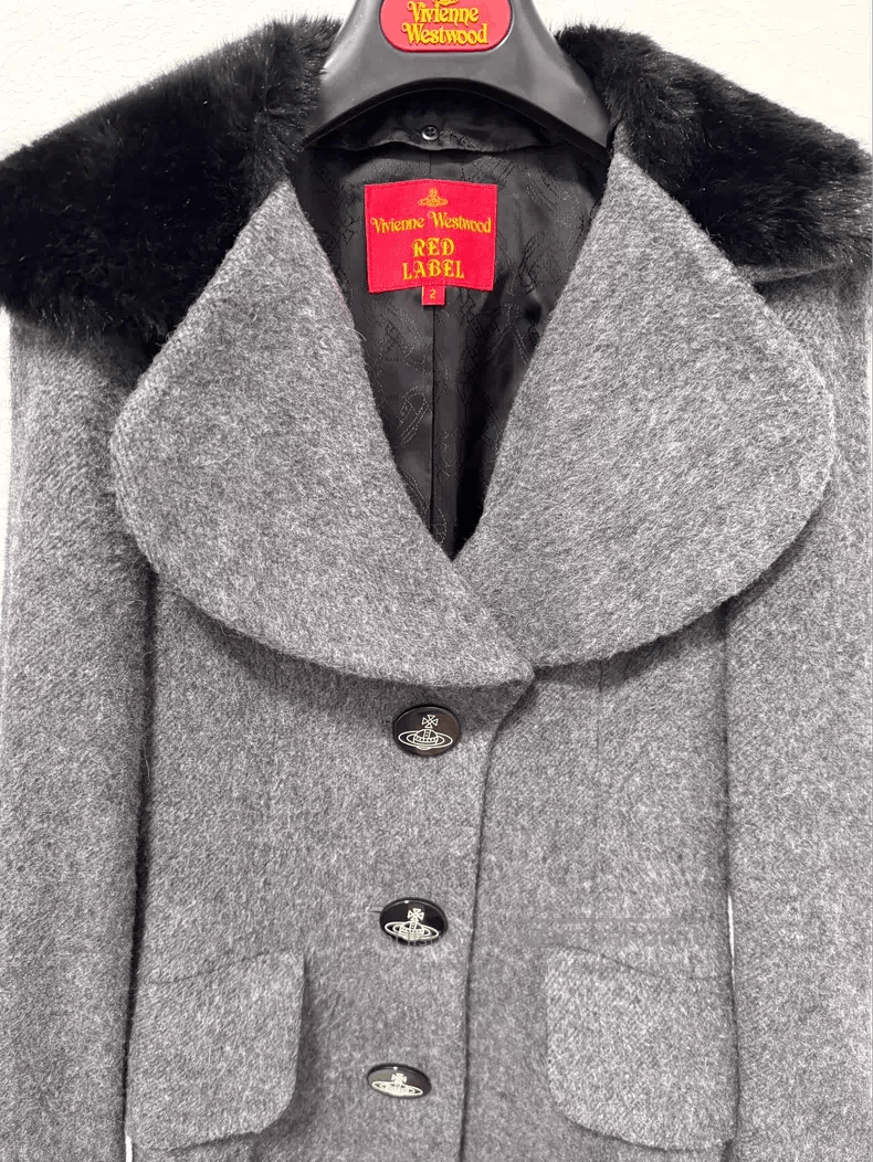 Vivienne Westwood Vivienne Westwood Gray Woolen Overcoat Jacket, Millennium Size M / US 6-8 / IT 42-44 - 5 Thumbnail