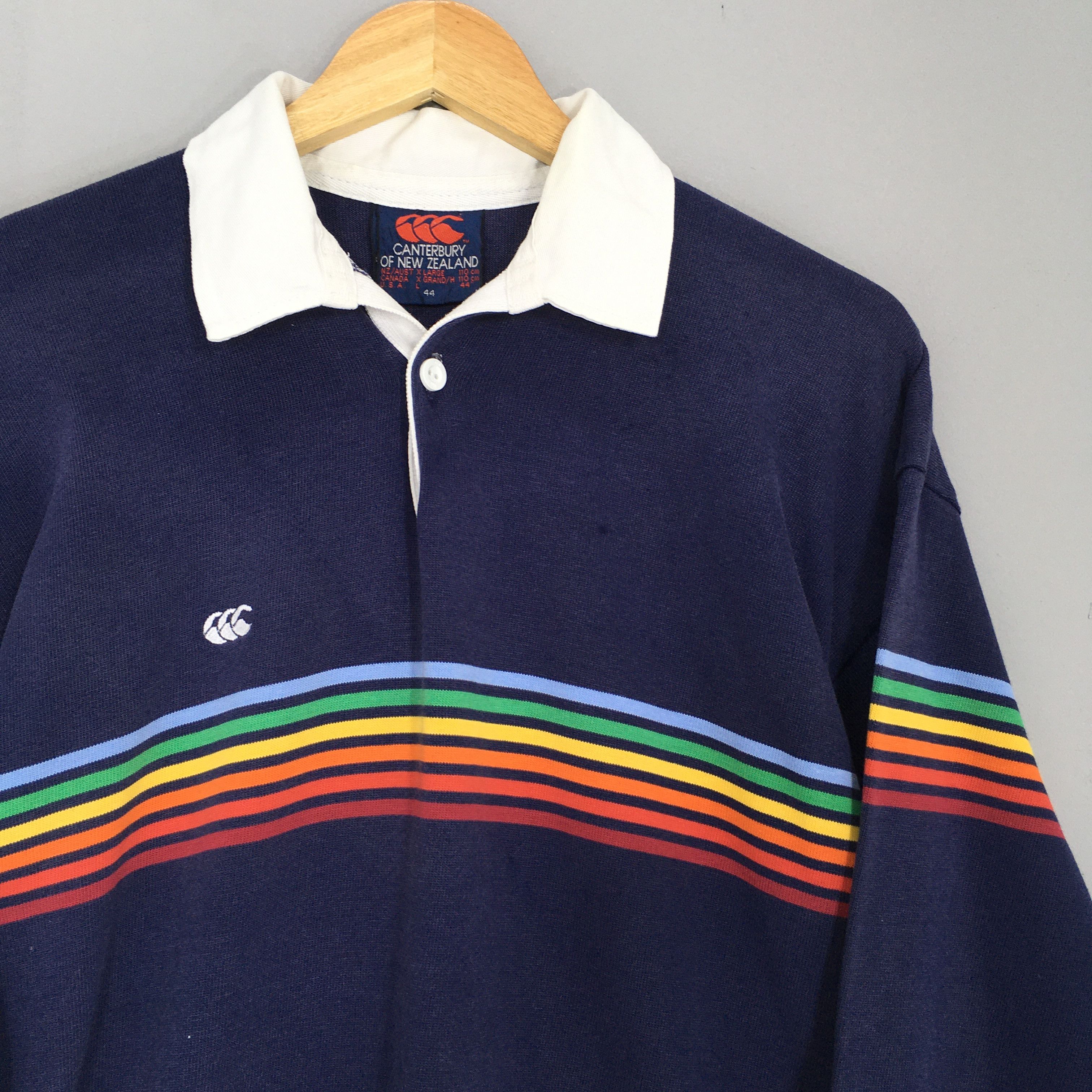 Canterbury of New Zealand × Vintage Vintage Canterbury Of New Zealand Striped Rugby Shirt XLarge Size US XL / EU 56 / 4 - 2 Thumbnail