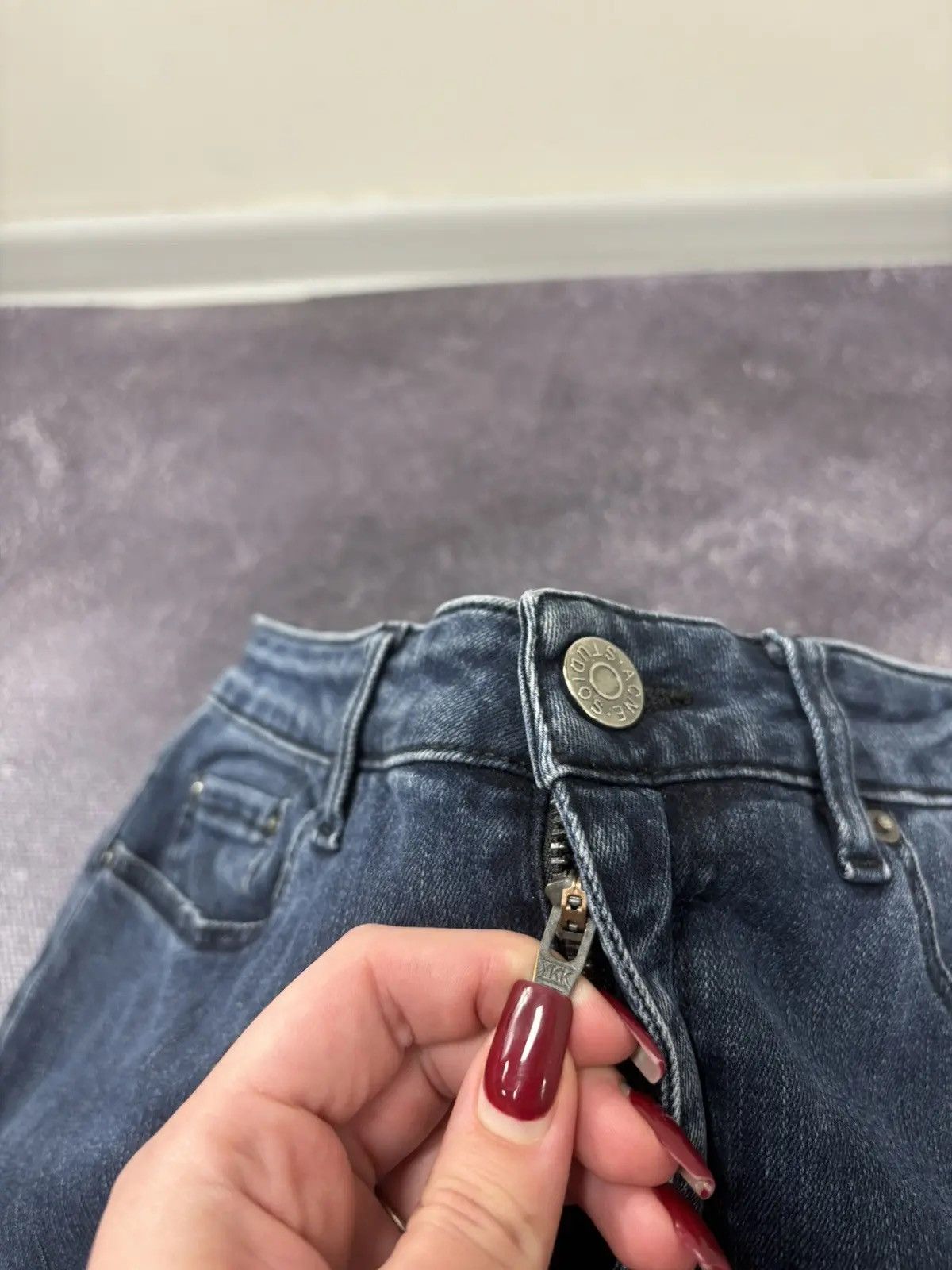 Acne Studios Acne Studios Skin 5 Deep Women’s Navy Denim Luxury Jeans Size 28" / US 6 / IT 42 - 5 Thumbnail