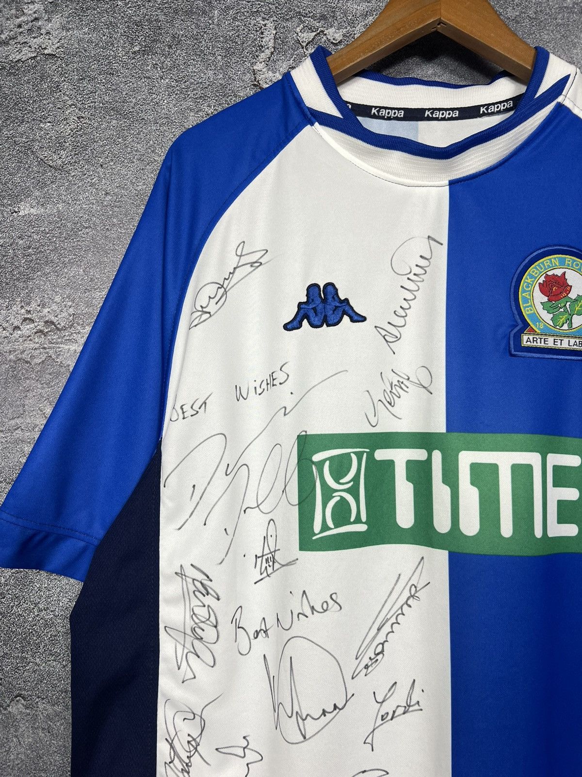 Kappa Vintage 2000 Blackburn Rovers Kappa Signed Jersey Tshirt Kit Size US XXL / EU 58 / 5 - 7 Thumbnail