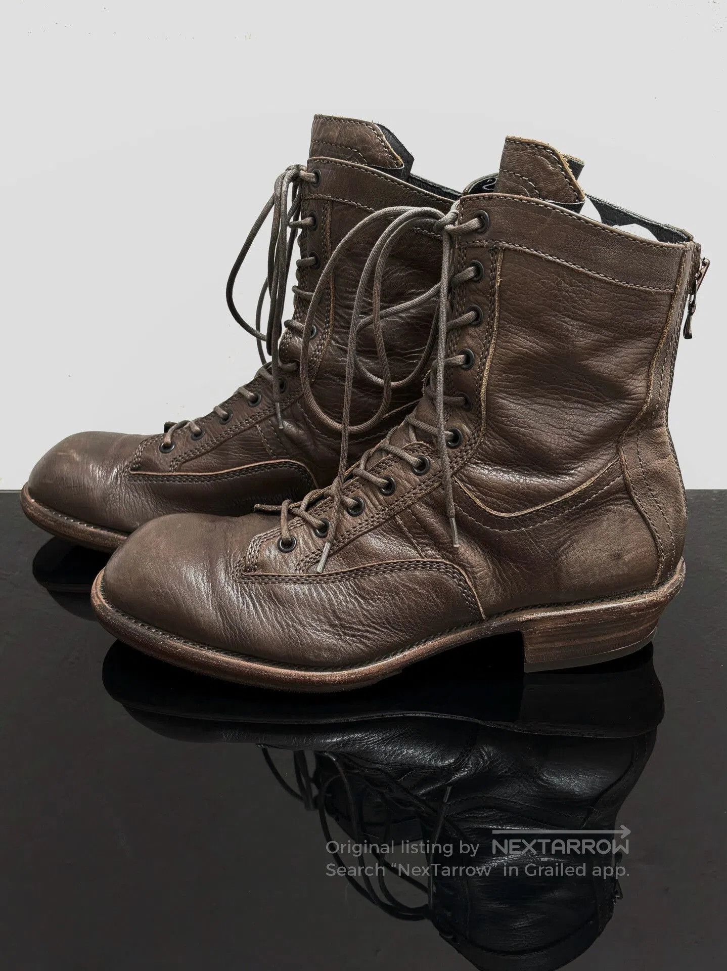Julius JULIUS_7 00S Back Zip Combat Boots. Size US 5 / EU 37 - 2 Thumbnail