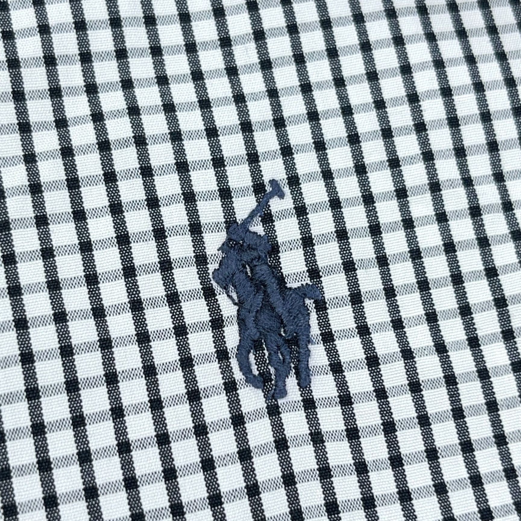 Ralph Lauren Ralph Lauren Shirt Men XL Black Button Up Blake Dress Two Ply Grid Check Poplin Size 46R - 6 Thumbnail