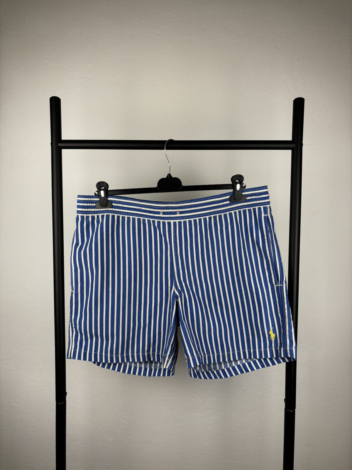 2021 Rework Ralph Laruen Polo Bear Blue Stripe Shorts outlet SizeLarge