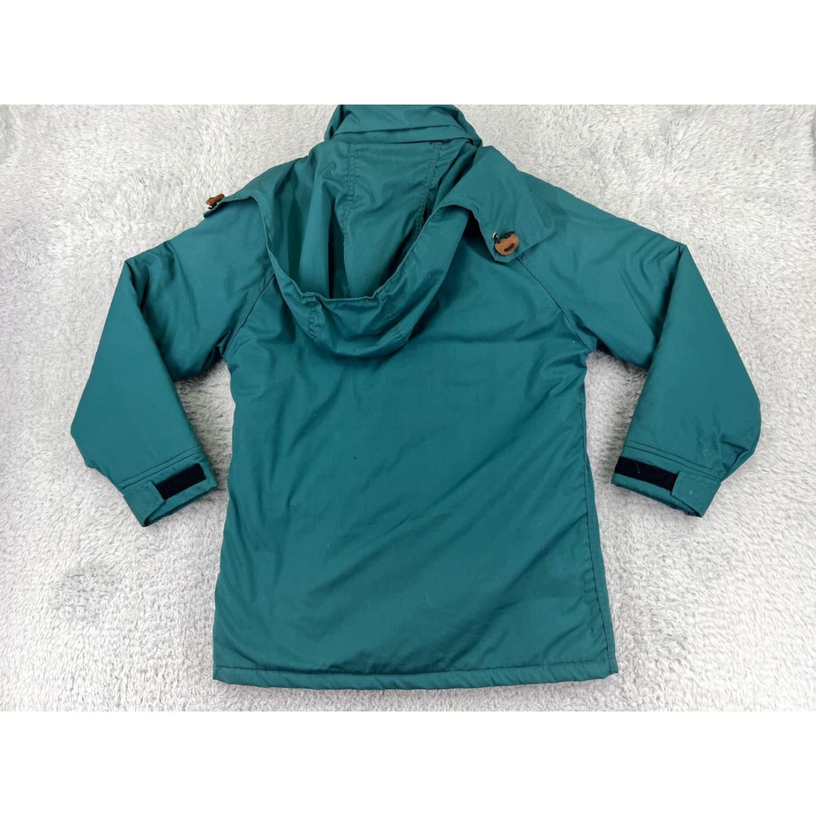 Vintage Woolrich Jacket Womens M Teal Hooded Pockets Winter Coat Polyester Knit All Seasons Long Sleeve Modern Overcoat Casual Everyday Size M / US 6-8 / IT 42-44 - 2 Thumbnail