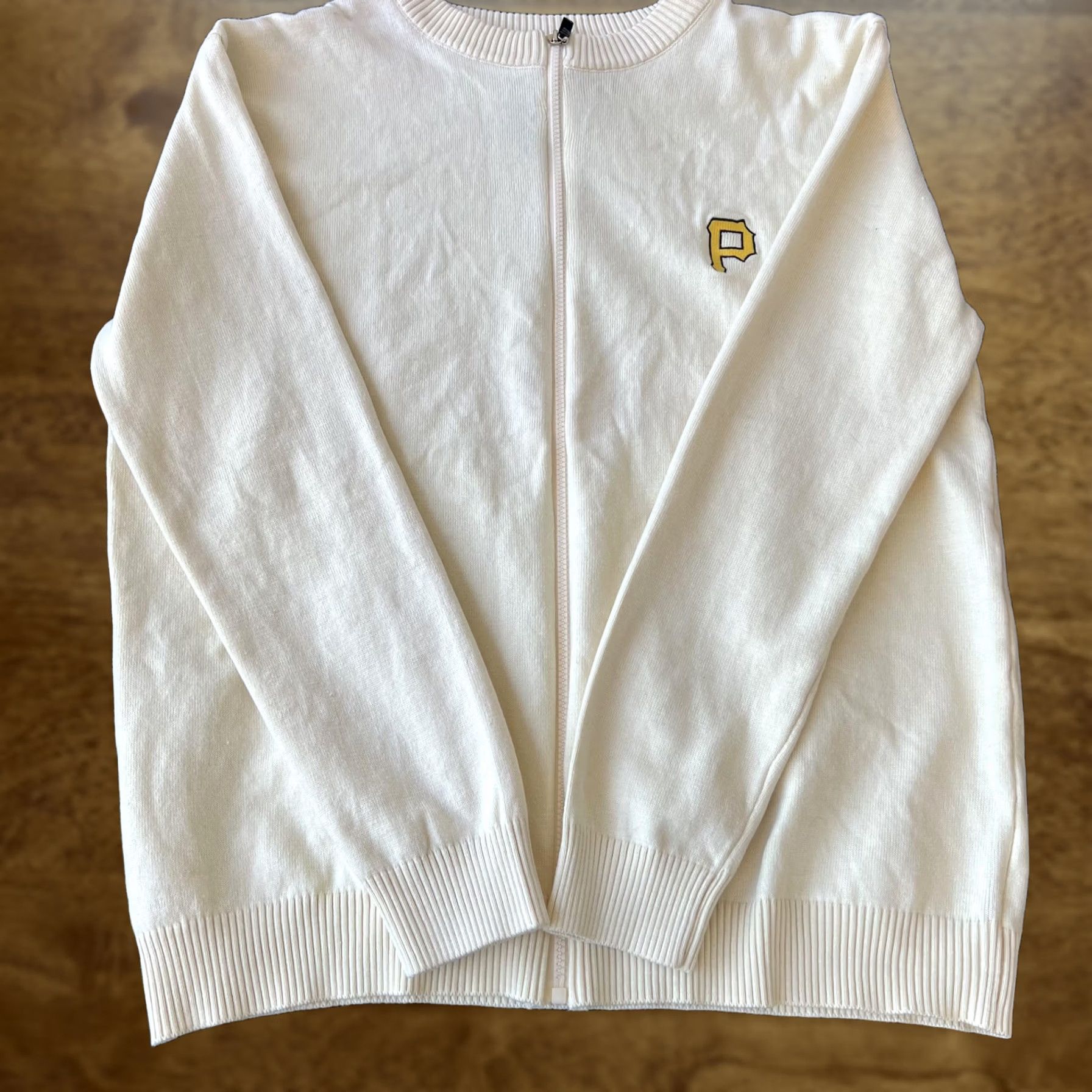 MLB Pittsburgh Pirates Sweater Mens XL White Full Zip PNC MLB Baseball Polyester Baseball Team Size US XL / EU 56 / 4 - 1 Thumbnail