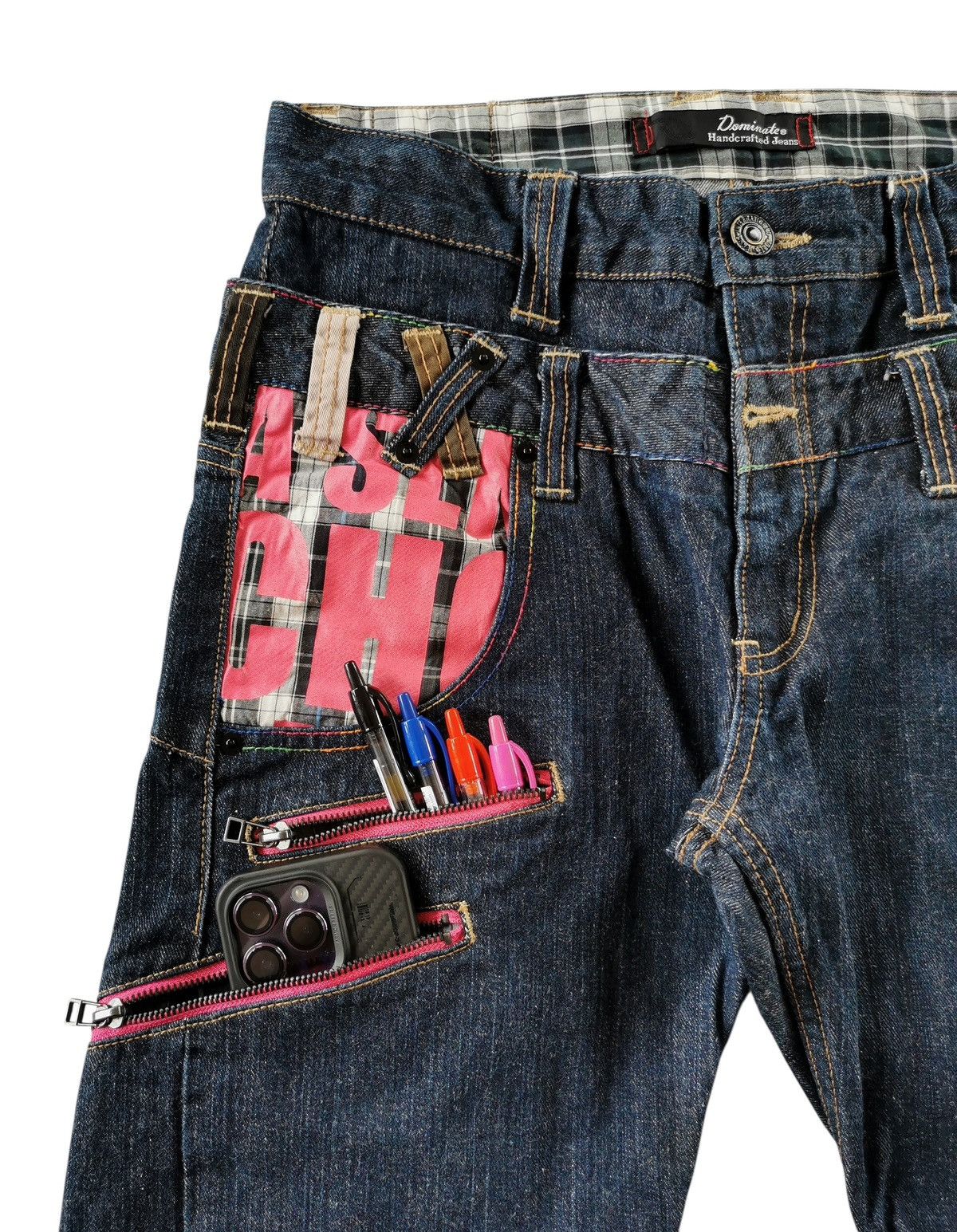 Hysteric Glamour Double Dominate Jeans Sensho Graphic Zip Rare Japanese Denim Size US 31 - 5 Thumbnail