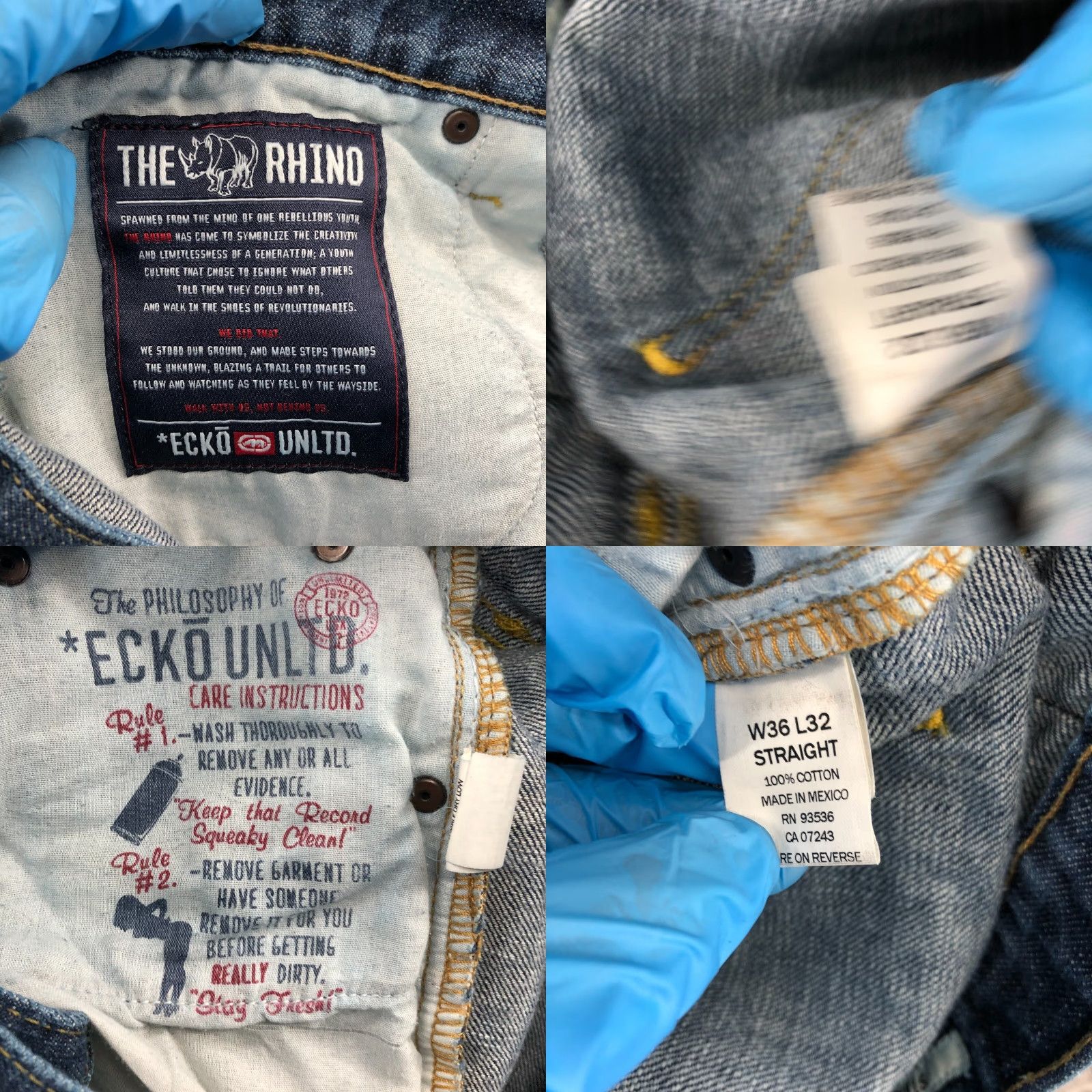 Ecko Unltd. Ecko UNLTD Straight Jeans 36x32 Mens Mid Rise Medium Wash Blue Size US 36 / EU 52 - 9 Thumbnail