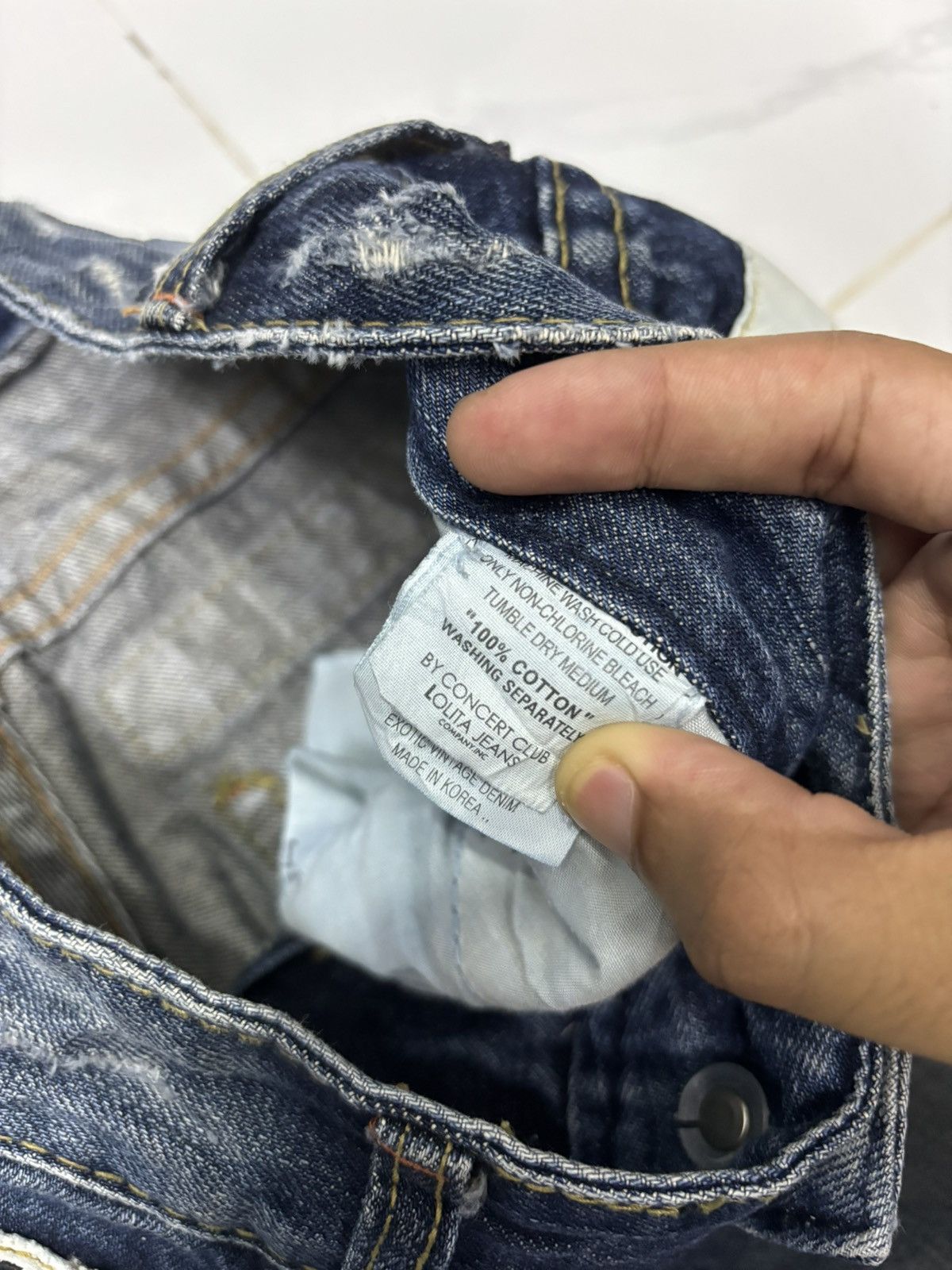 Japanese Brand 🔥VINTAGE LOLITA BY CONCERT CLUB DISTRESSED DENIM JEANS Size 30" / US 8 / IT 44 - 10 Thumbnail