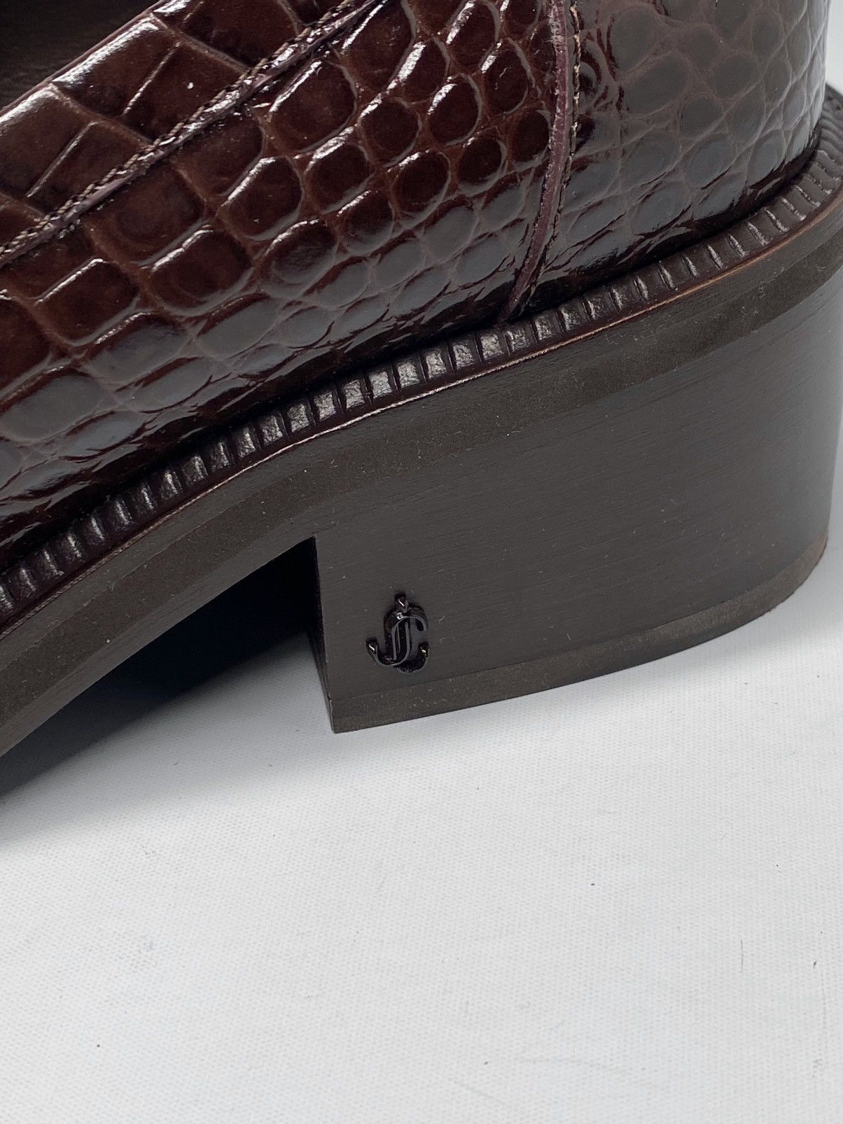 Jimmy Choo Jimmy Choo Tylor 60MM Embossed Leather Loafers size 37.5 Size US 7.5 / IT 37.5 - 7 Thumbnail