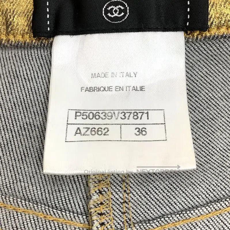 Chanel Chanel Gold Cotton Women's Shorts . Size 22" - 7 Thumbnail
