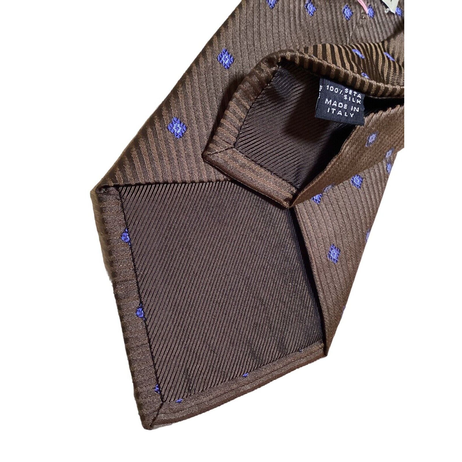Luigi Borrelli LUIGI BORRELLI NAPOLI Brown Geometric Silk Tie Made In Italy Size ONE SIZE - 4 Thumbnail