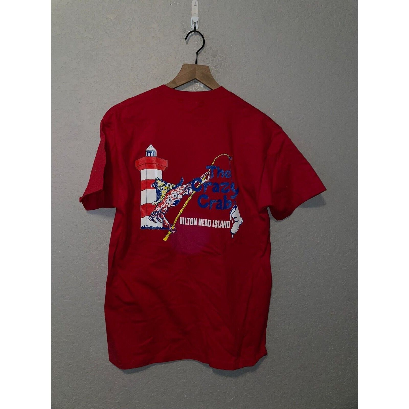 Hanes Vintage Hilton Head Island Shirt The Crazy Crab Tee VTG 90s Size US M / EU 48-50 / 2 - 5 Thumbnail